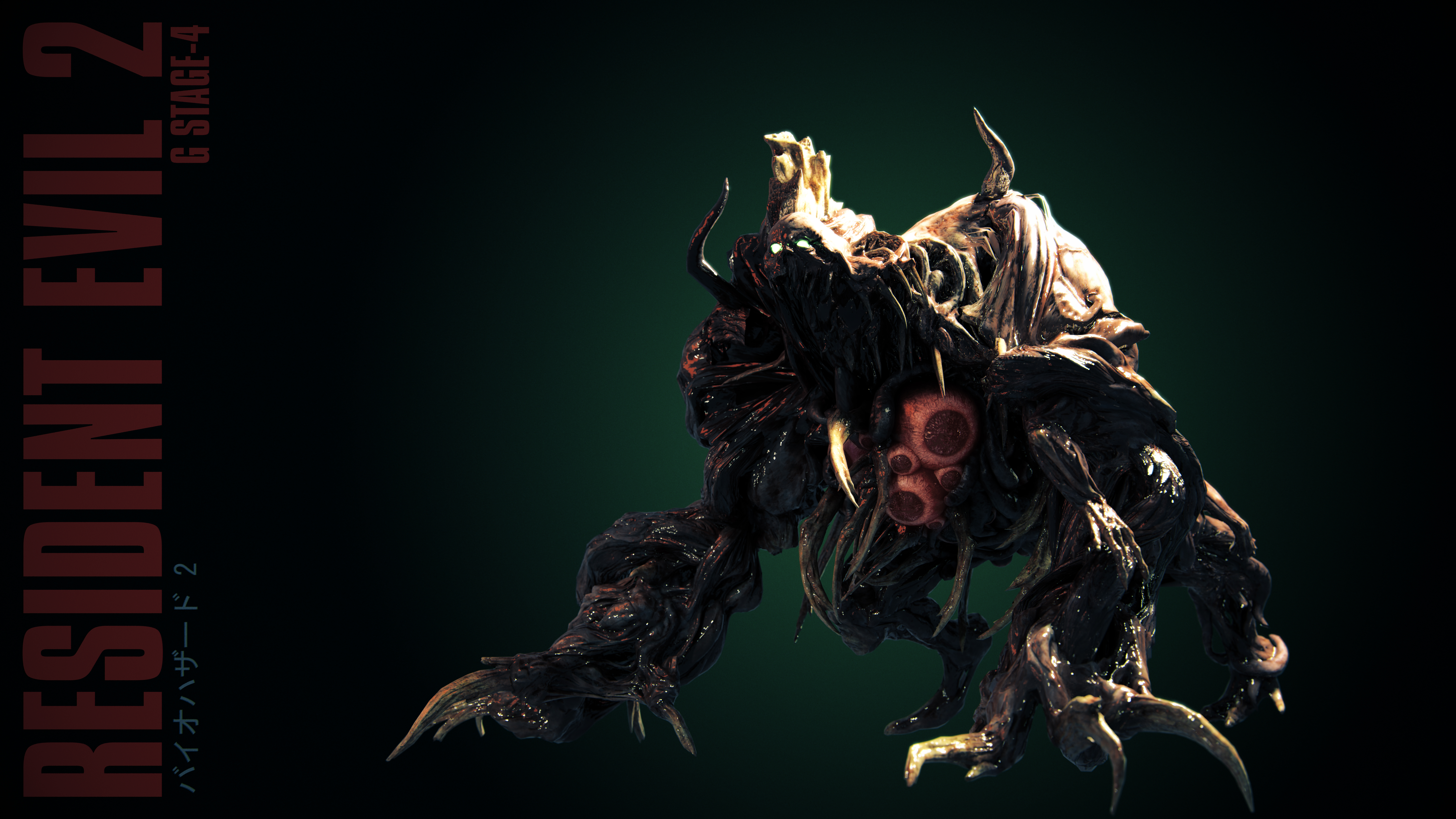 Resident Evil 2 Birkin Mutations Wallpaper made in Blender and Photohop (made by me)