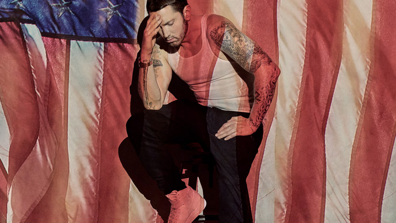 Download wallpaper 1366x768 eminem, american rapper, 2017, tablet, laptop, 1366x768 HD background, 1820