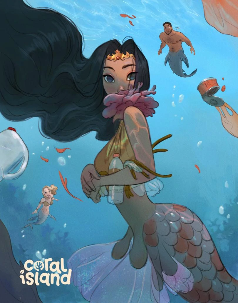 Merfolk. Coral Island Wiki. Mermaid art, Mermaid drawings, Concept art characters