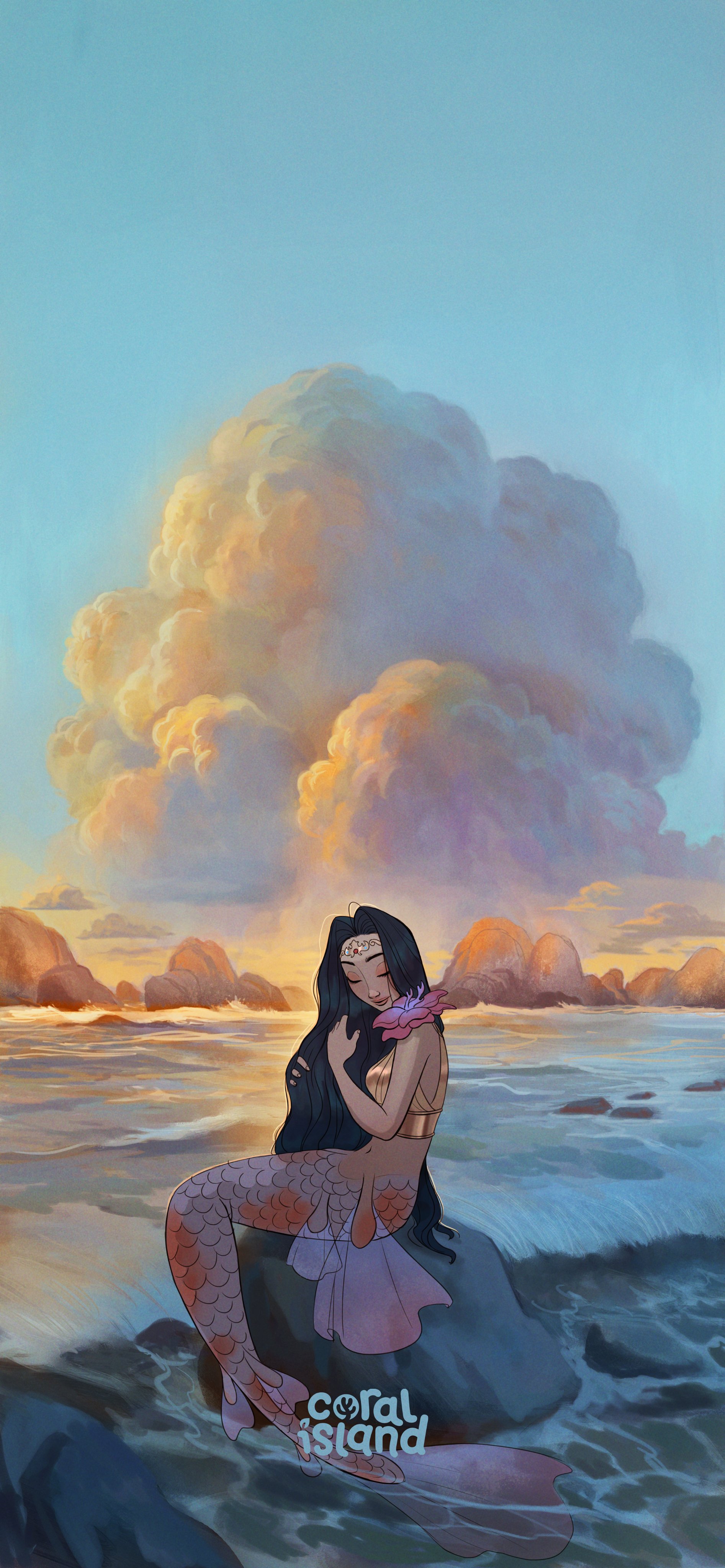 Coral Island wallpaper: Come swim with us in the calming sea. Let us be mermaids for a while