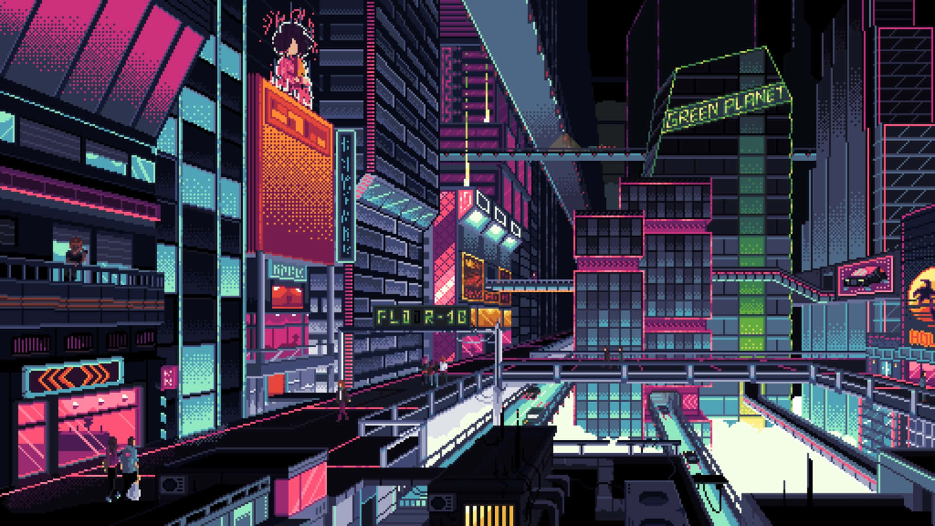 Cyberpunk Gaming Pixel Live Wallpaper - MoeWalls