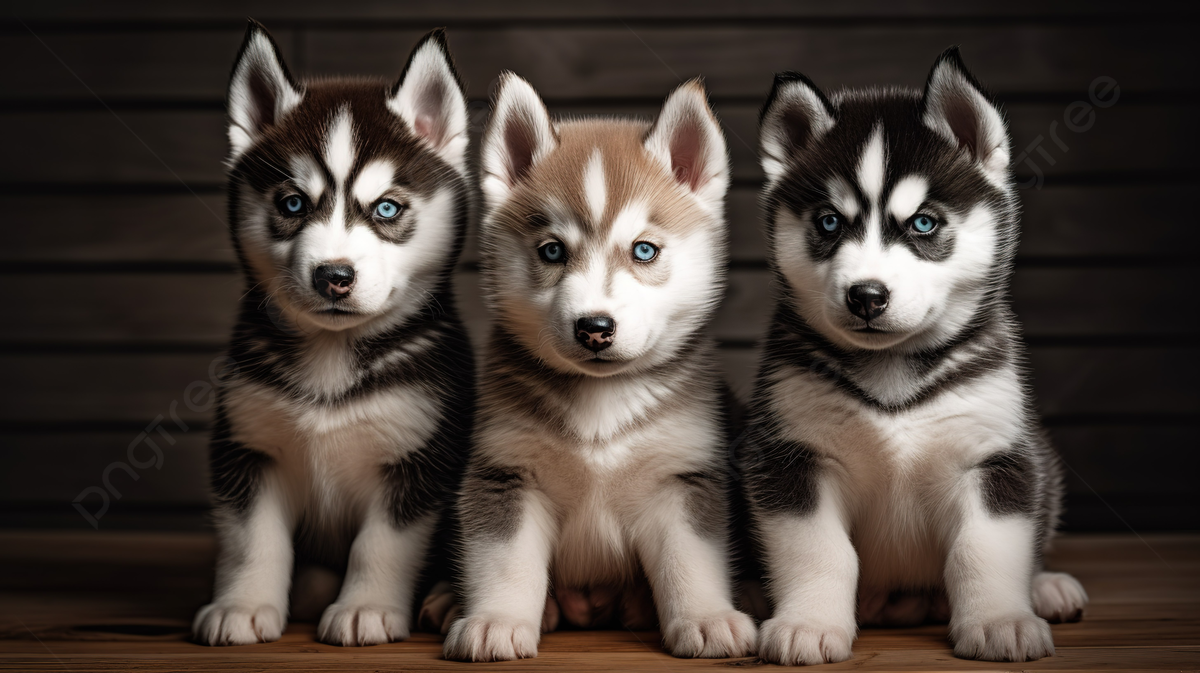 Husky Puppy Animals Wallpaper Download On A Wooden Background, Picture Of Miniature Huskies Background Image And Wallpaper for Free Download