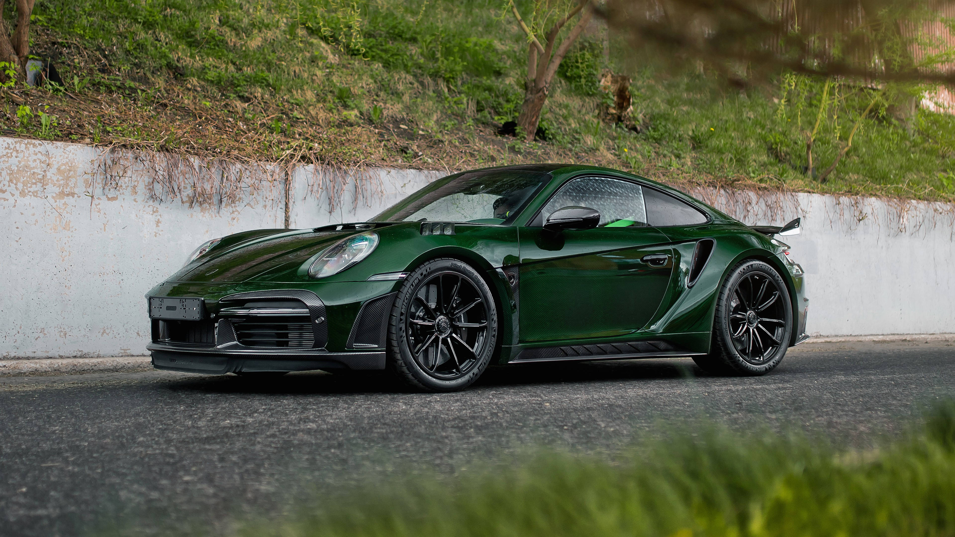 Download Dark Green Porsche 911 Wallpaper