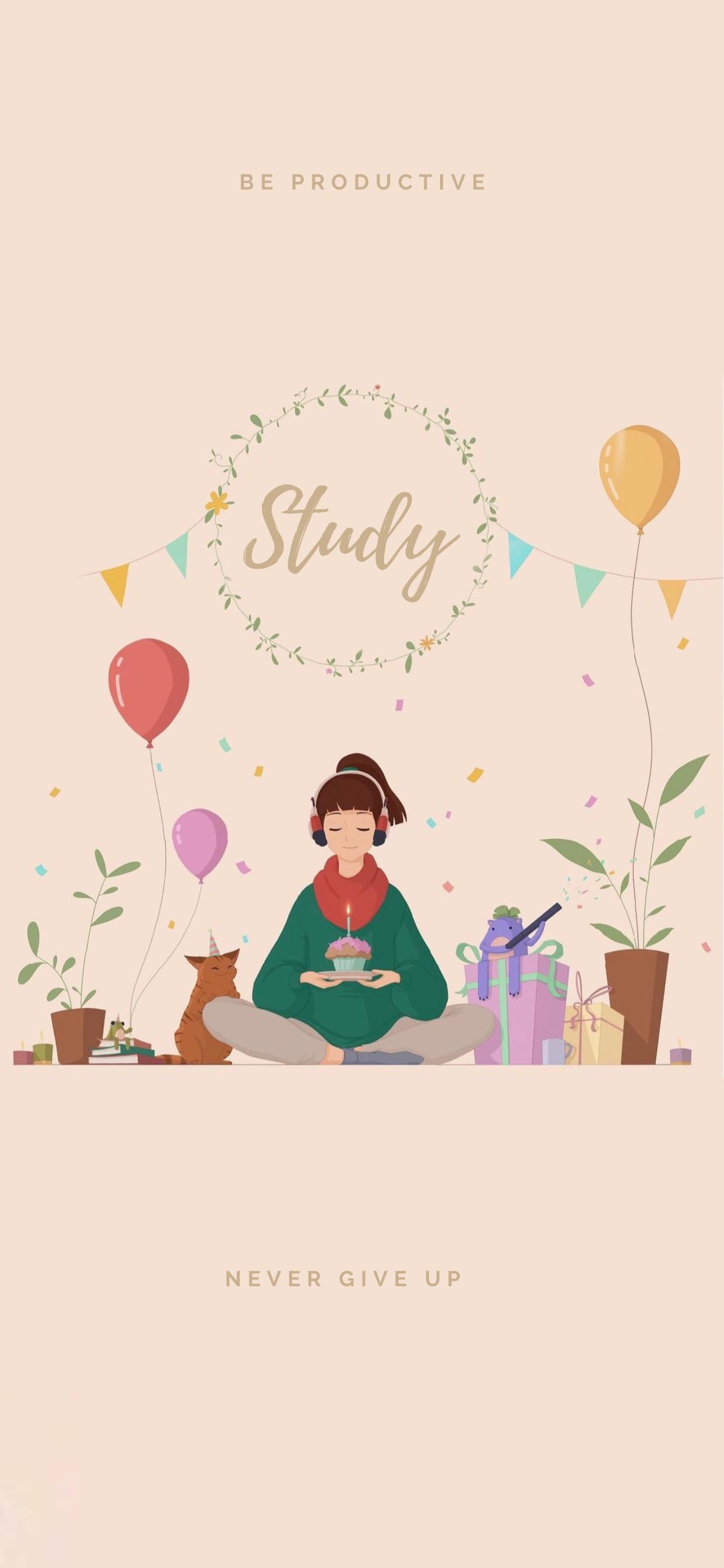 Study & Productivity Wallpaper, keeps studying!