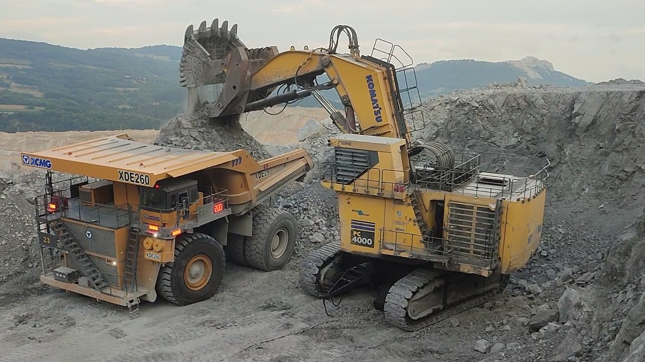 Loading Hard Rock Gold Ore Amazing Big Machines Working At Another Level Komatsu PC4000 & XCMG