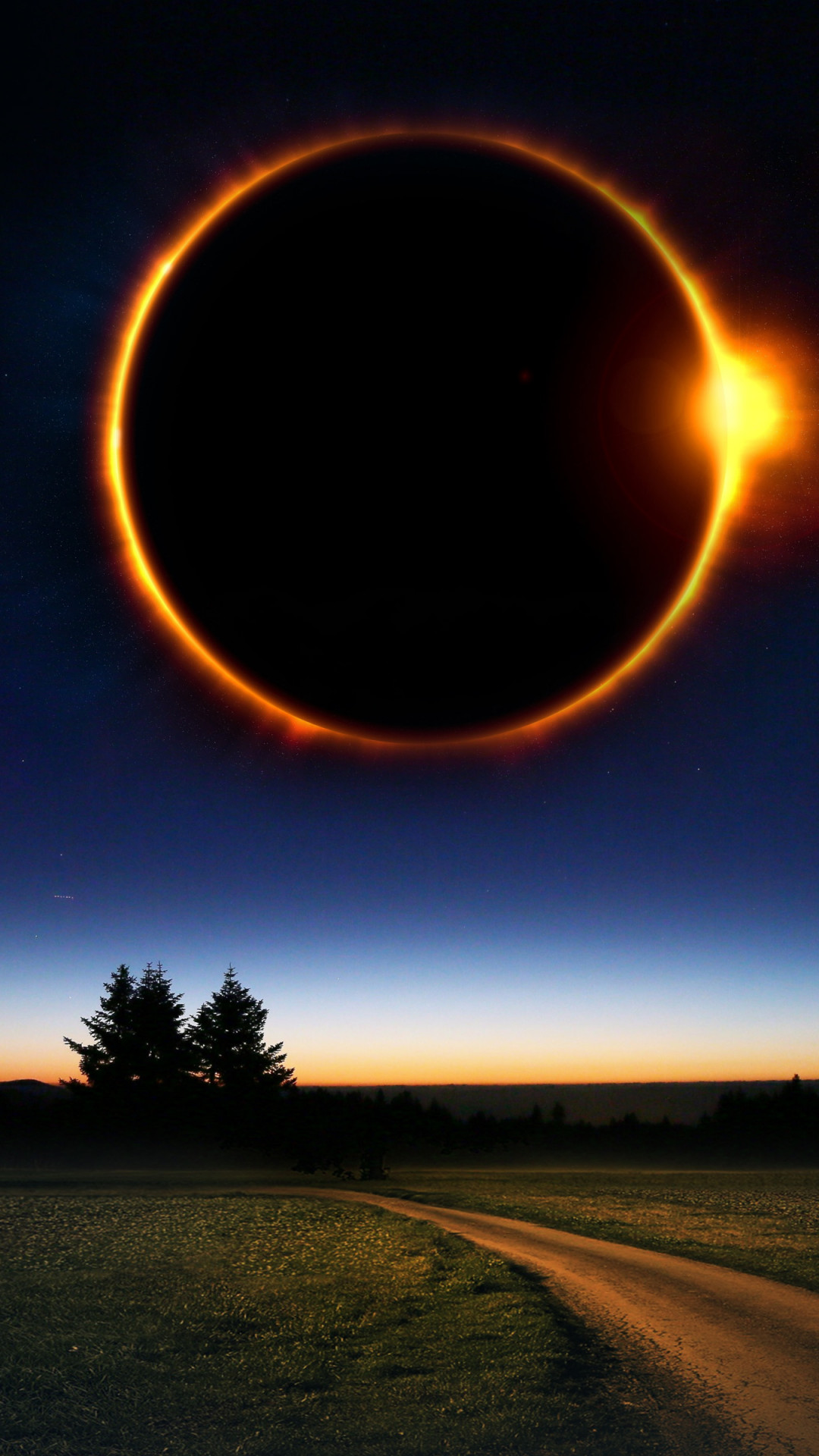Download wallpaper: Fantasy solar eclipse 1080x1920