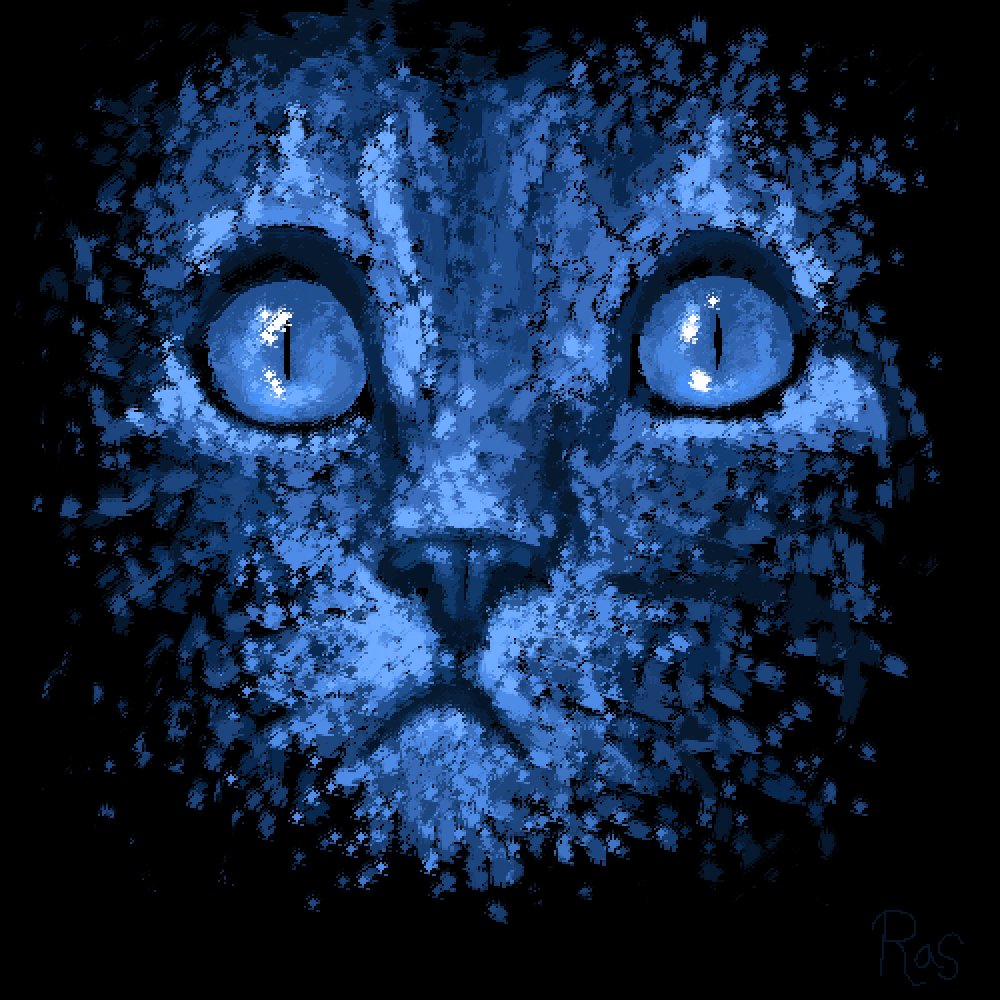 Pixilart Cat Painting by RasTheRaptor #pixilart #pixelart #pixilartapp #digitalart #art #drawing #cat #blue
