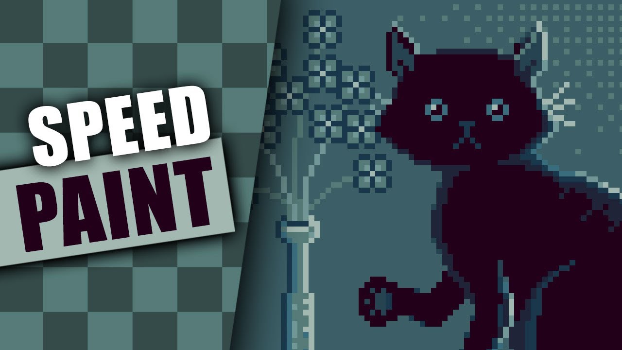 Aseprite Pixel Art Speed Paint: Black Cat (timelapse with No Talk)