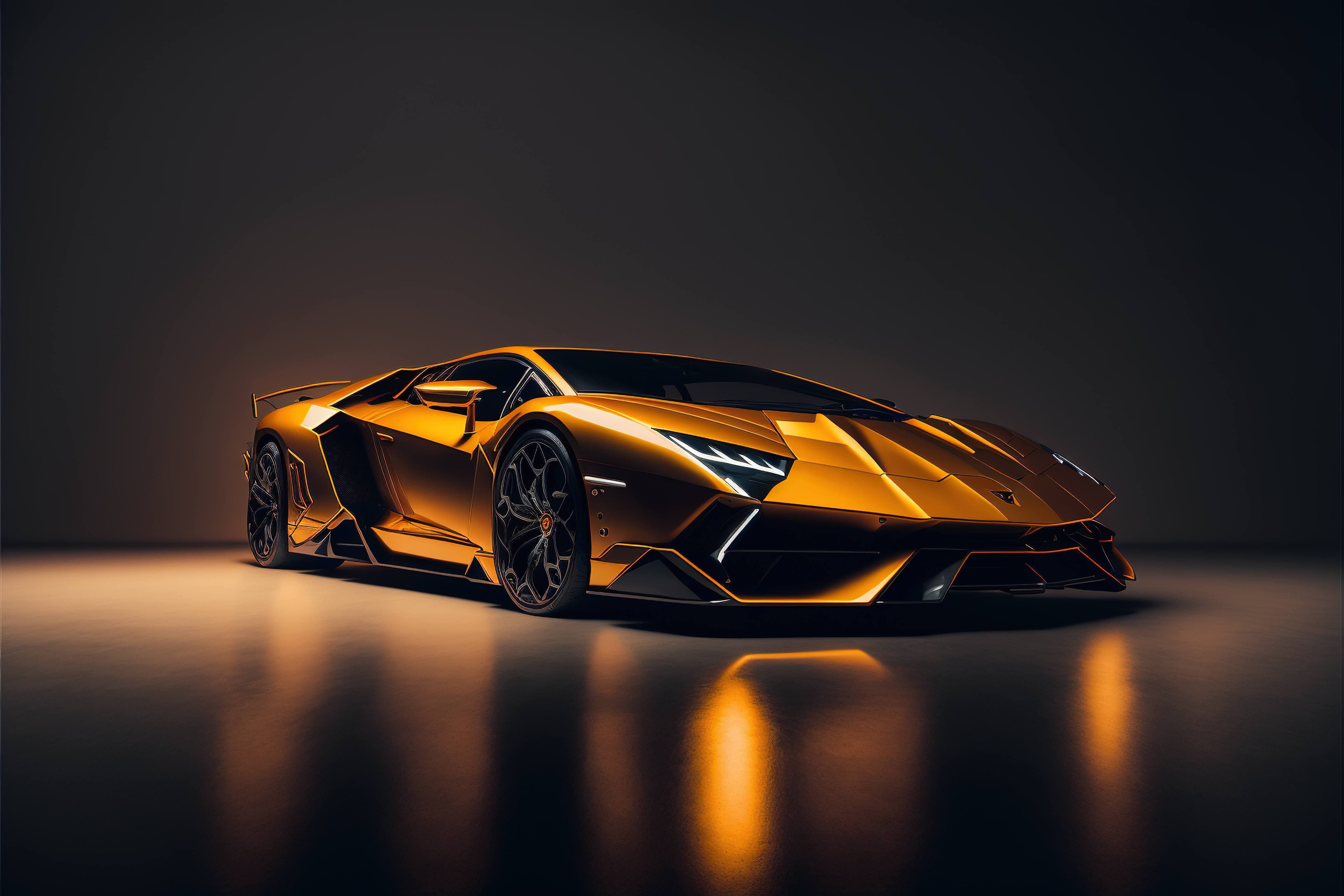 A futuristic Lamborghini sports car