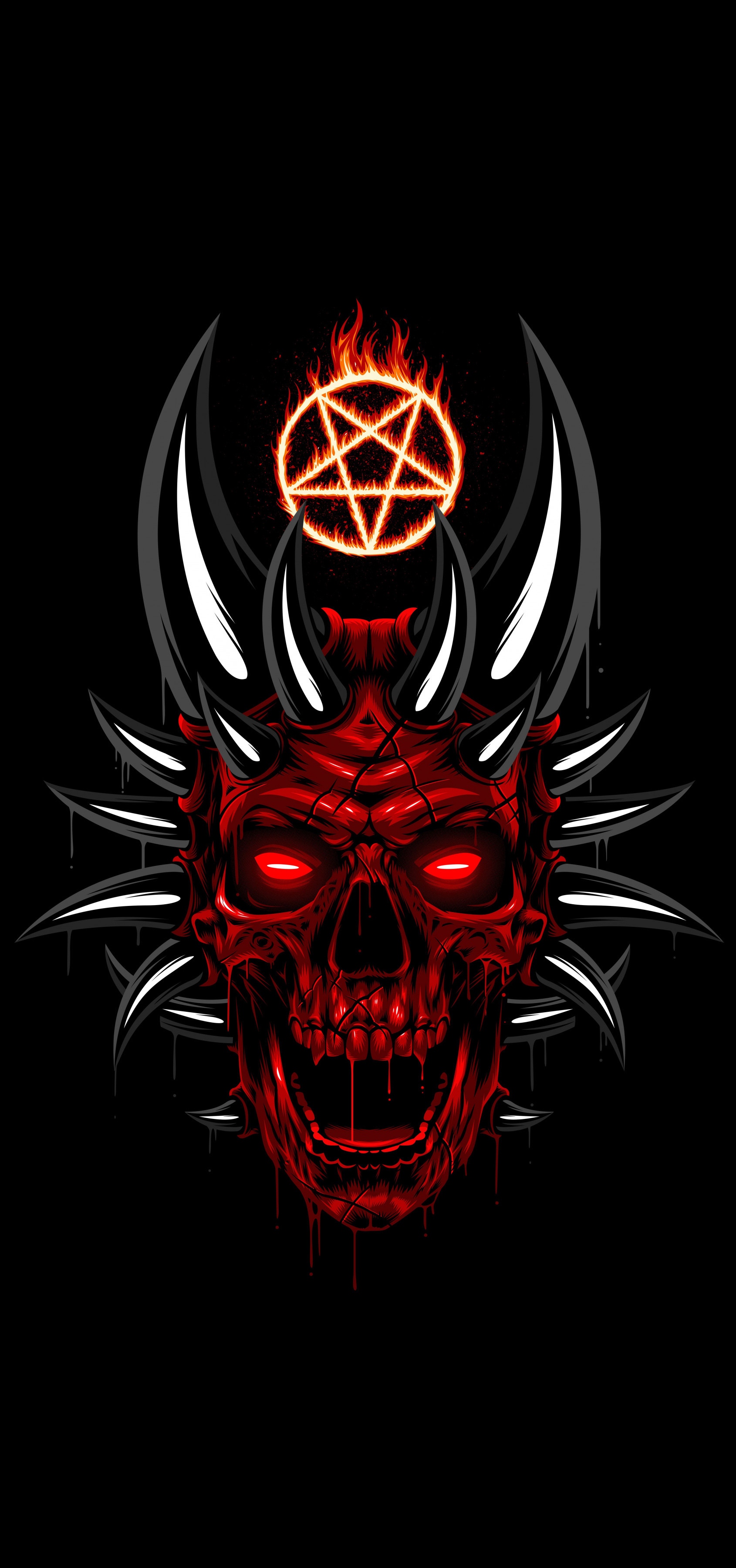 Anime Devil Scary Skeleton Wallpaper Download