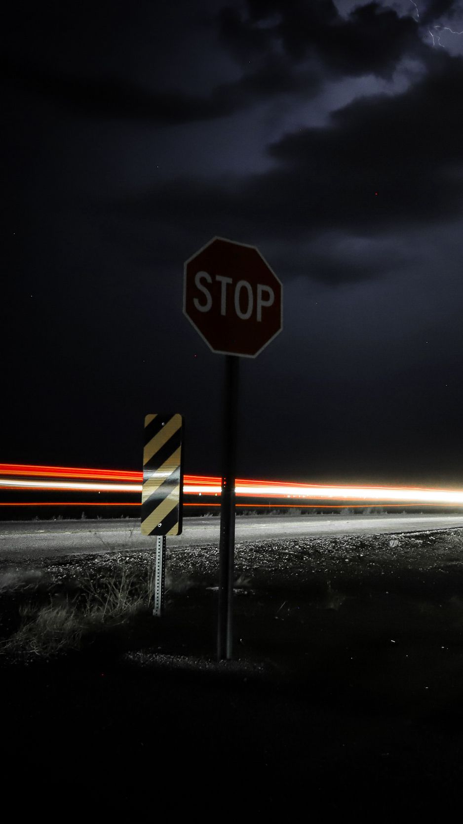 Download Wallpaper 938x1668 Signs, Road, Night, Dark, Thunderstorm Iphone 8 7 6s 6 For Parallax HD Background