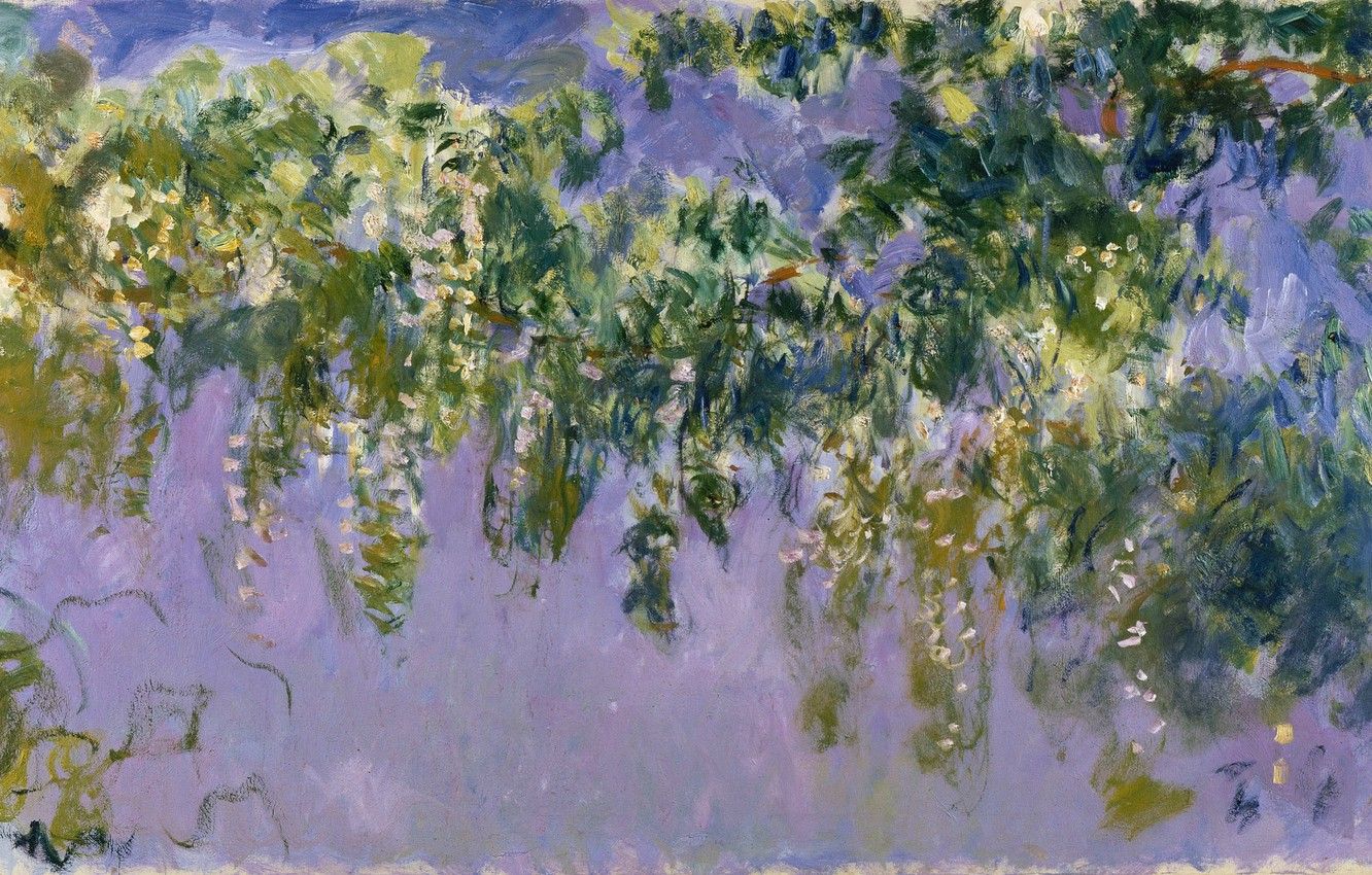Wallpaper Claude Monet, Wisteria, 1917 1920 Image For Desktop, Section живопись. Artist Monet, Monet Oil Paintings, Claude Monet Paintings