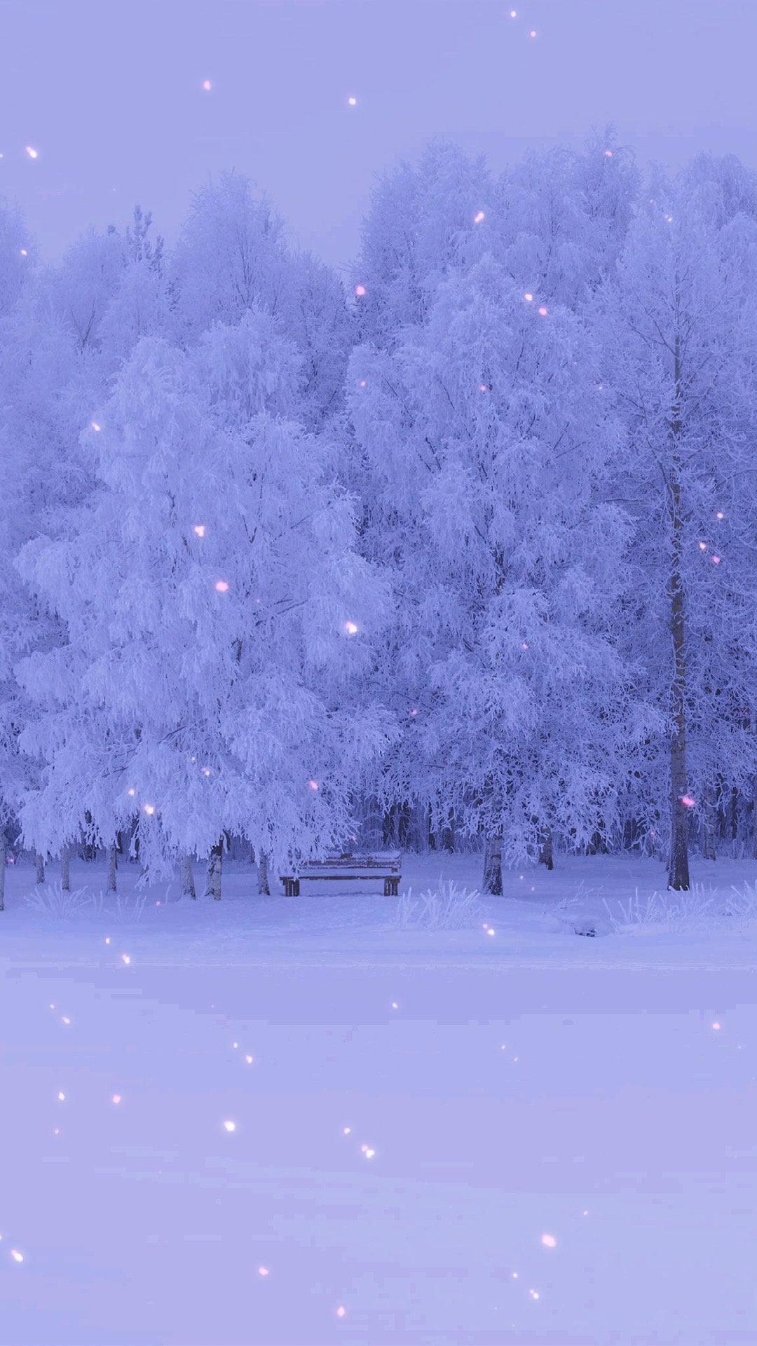 Animated Snow Landscape Aesthetic Snowflake Background