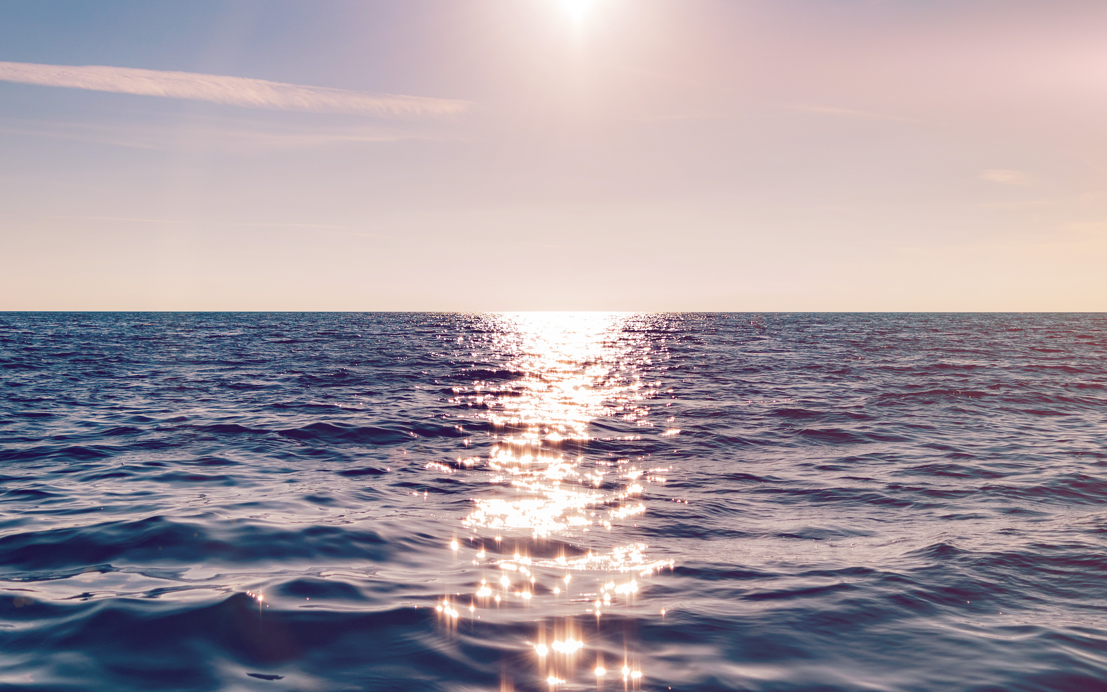 Sea Blue Wave Sunshine Ocean Flare Wallpaper