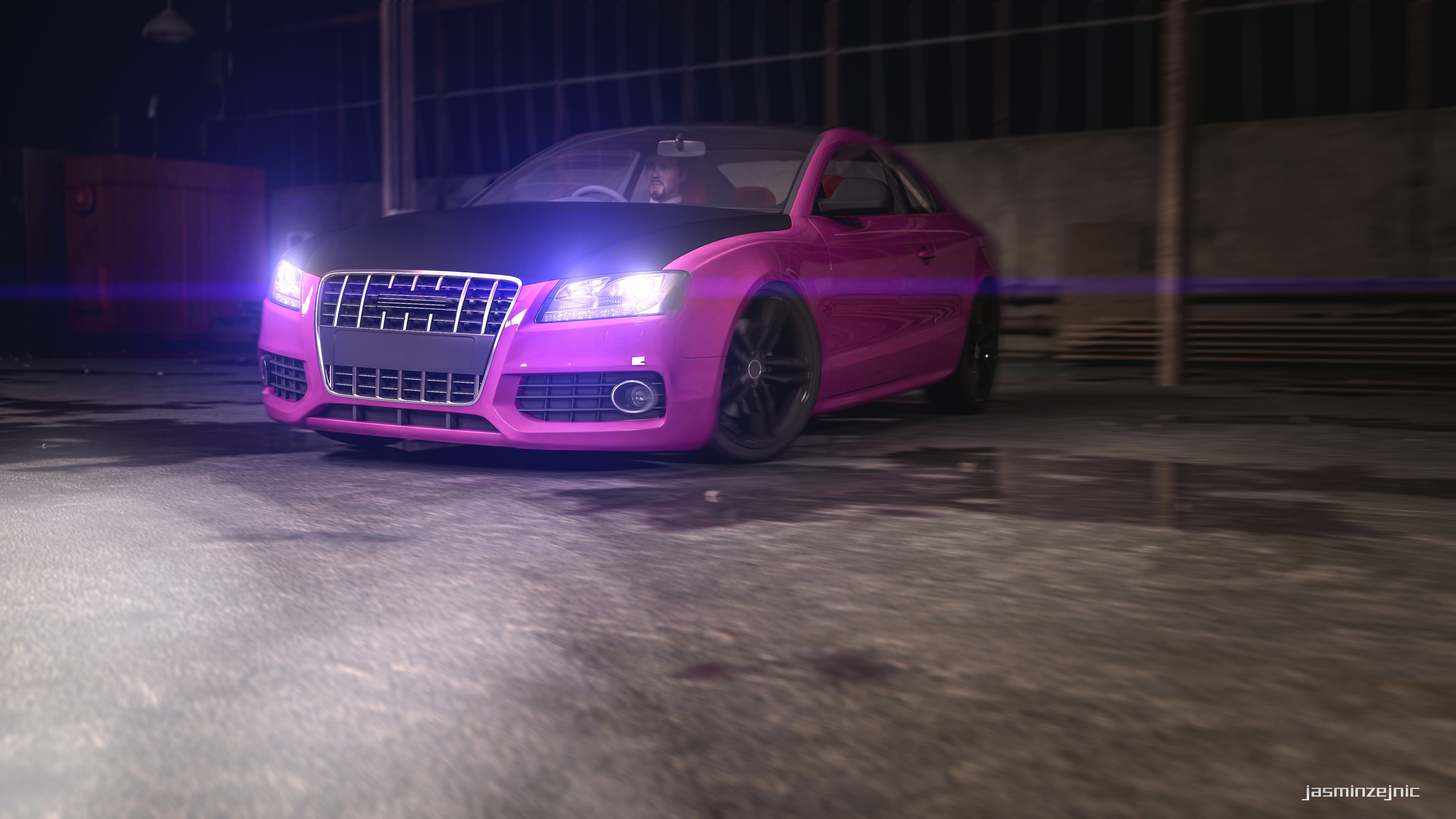 4K Pink Car Wallpaper and Background Image