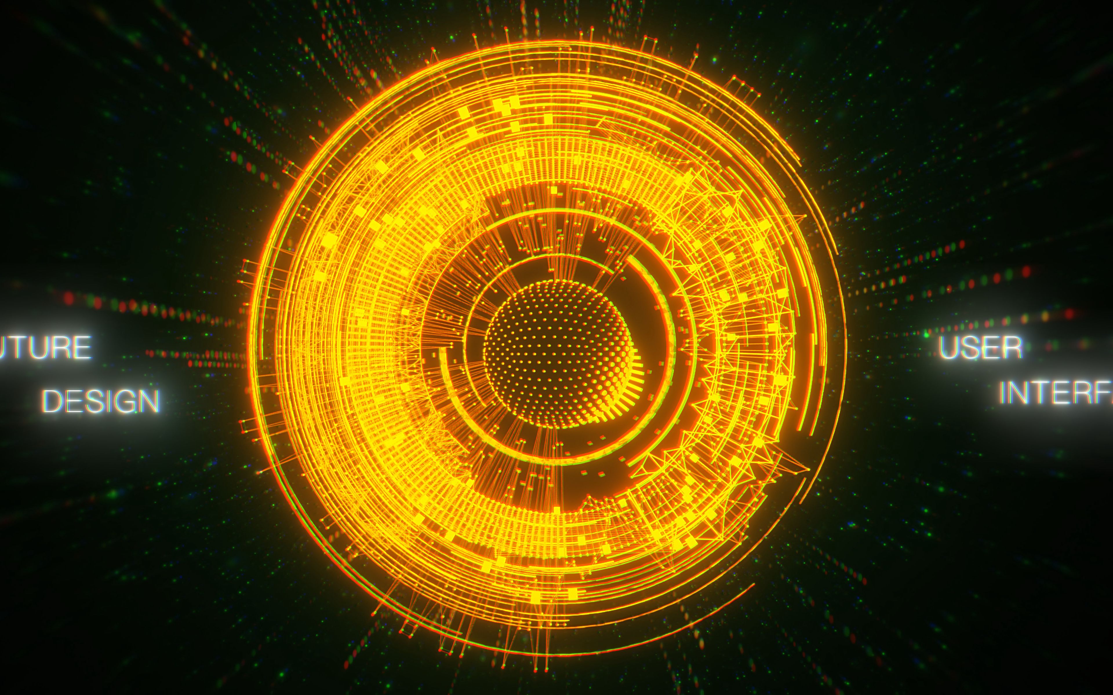 Download wallpaper 3840x2400 hologram, ball, core, glow, 3D 4k ultra HD 16:10 HD background