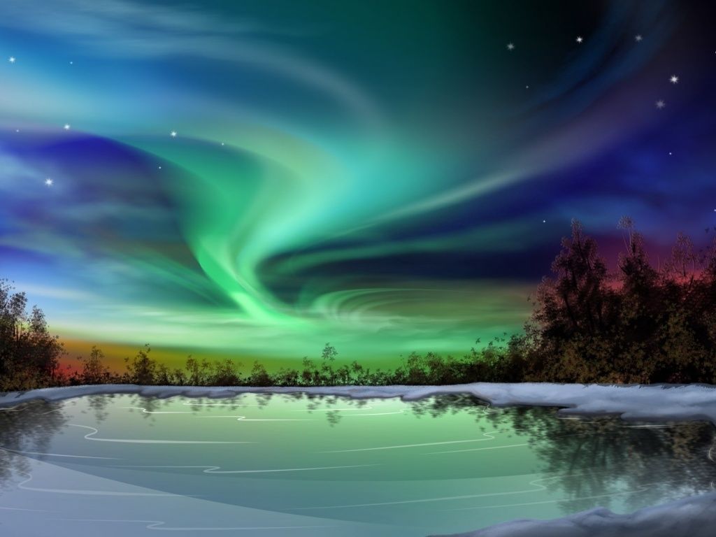 Aurora Borealis Night Winter wallpaper. Aurora boreal, Northern lights wallpaper, Northern lights