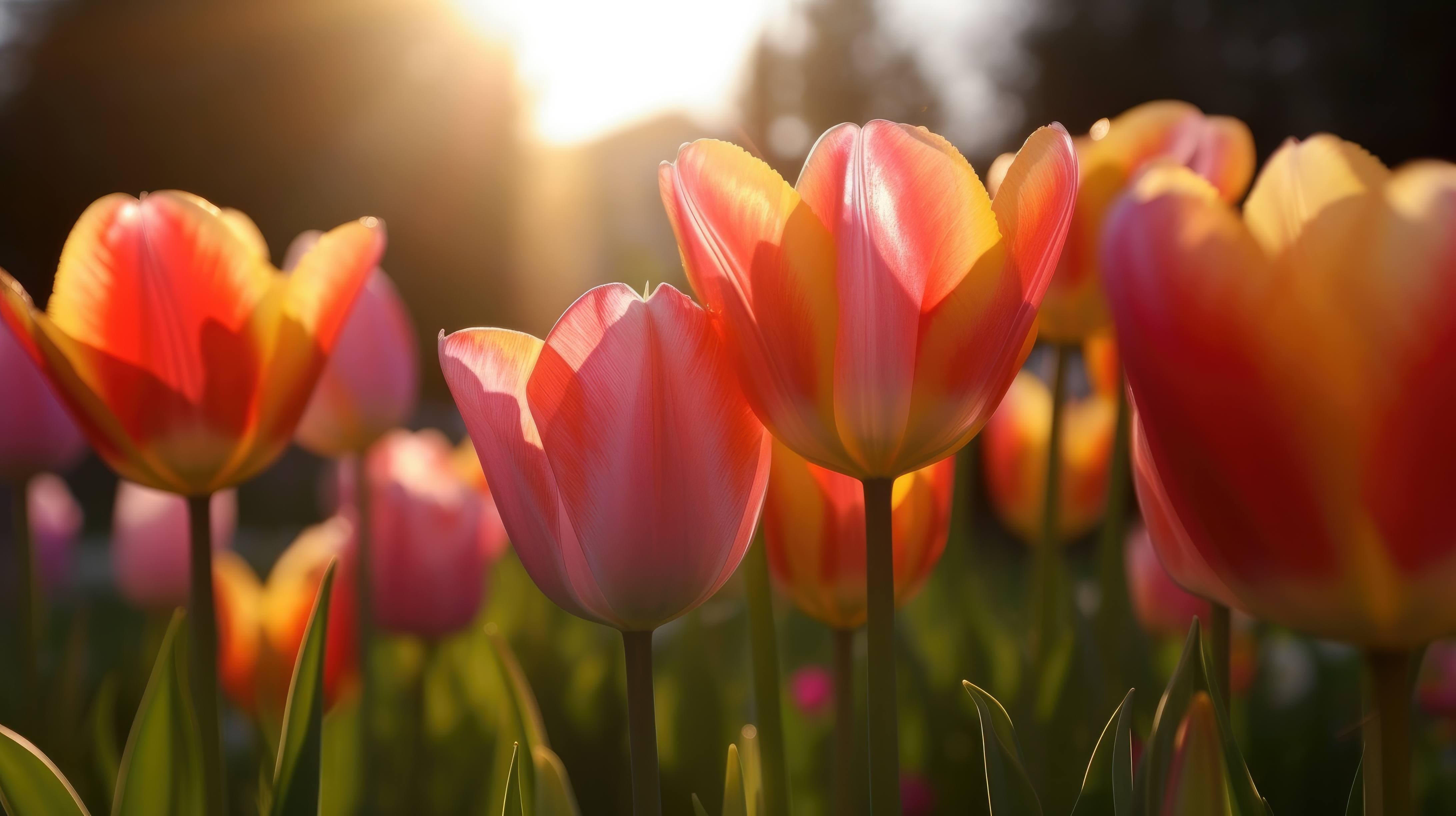 Colorful tulip flowers HD wallpaper 4k background