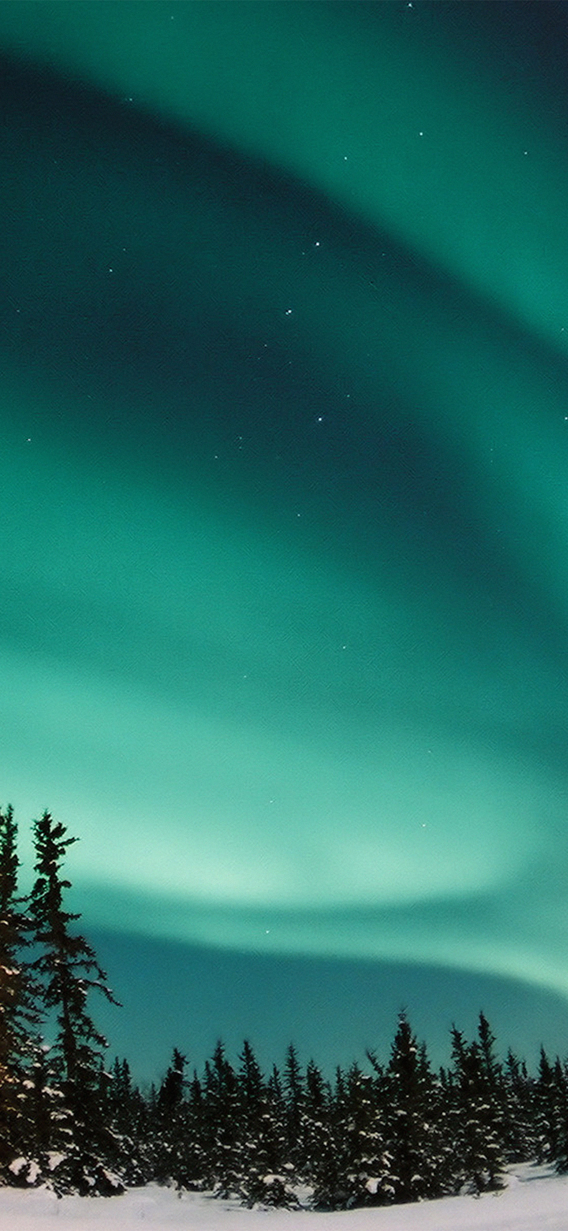 Aurora Blue Night Sky Space Nature Winter Wallpaper