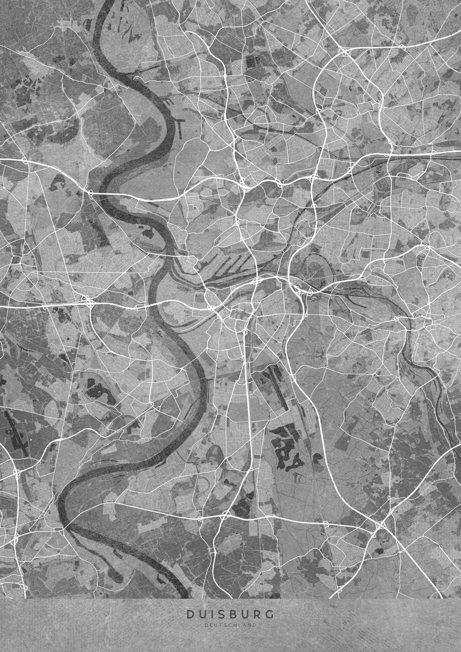 Gray vintage map of Duisburg Germany Wall Mural