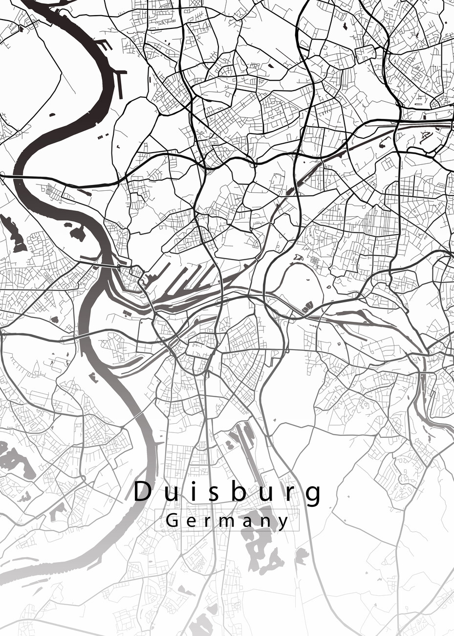 Duisburg Germany City Map white Wall Mural