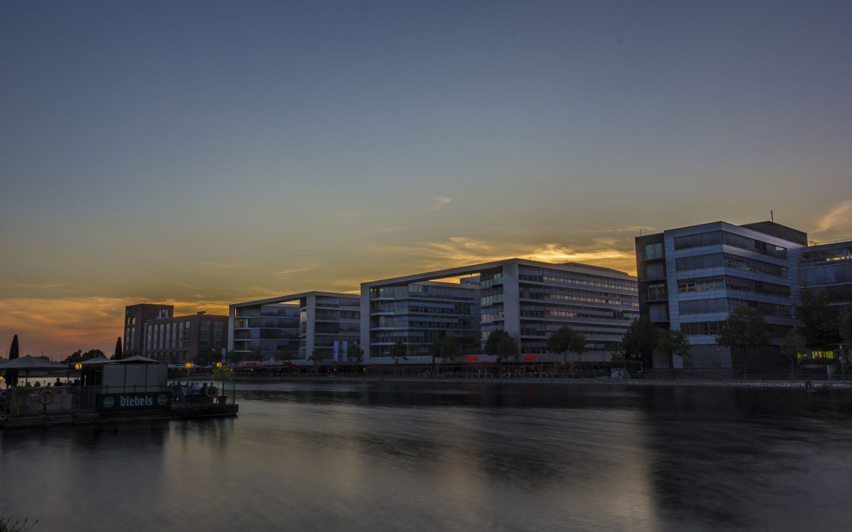 Hintergrundbilder. Sonnenuntergang Duisburg Innenhafen