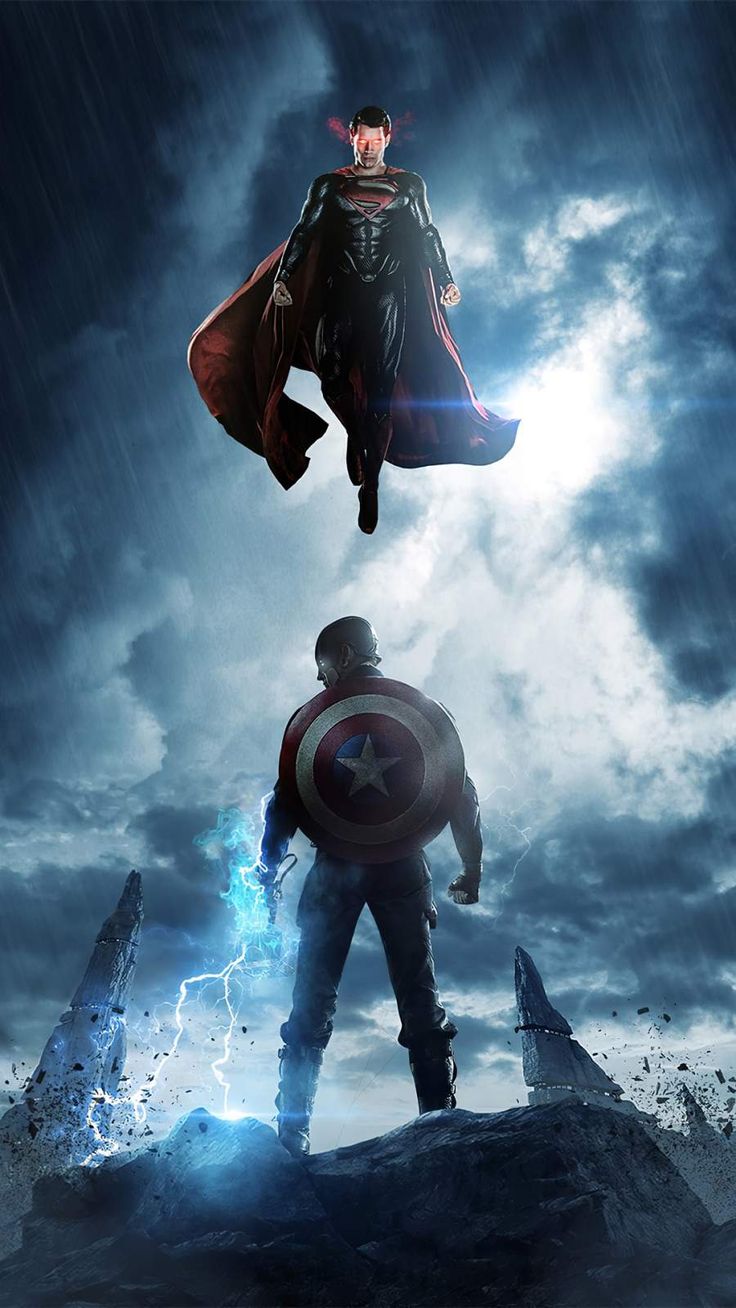 Captain America vs Superman iPhone Wallpaper. Captain america vs superman, Dc comics vs marvel, Avengers vs justice league