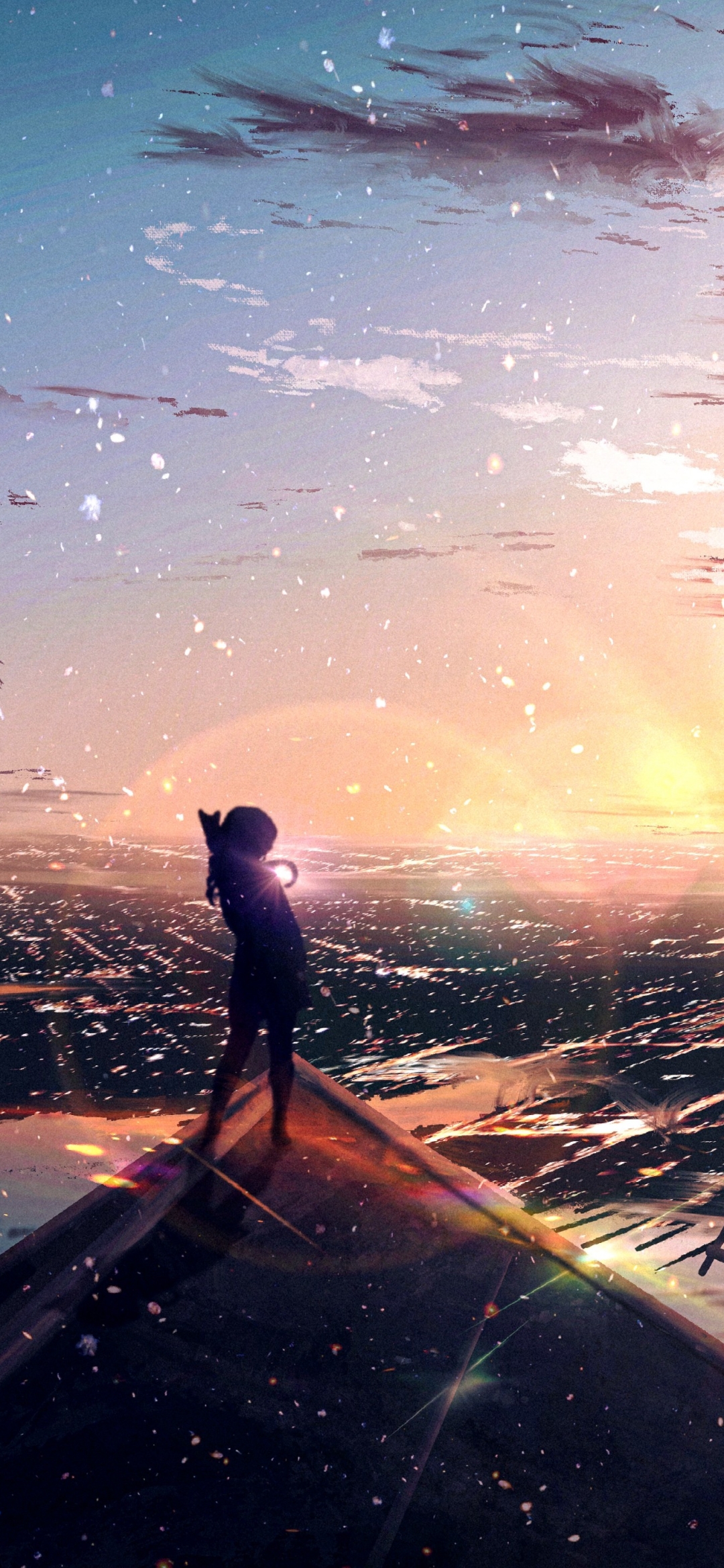 Anime Sunset Phone Wallpaper