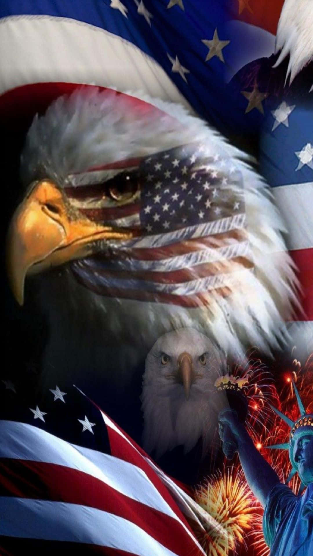 Download Usa iPhone Eagles And Flag Wallpaper