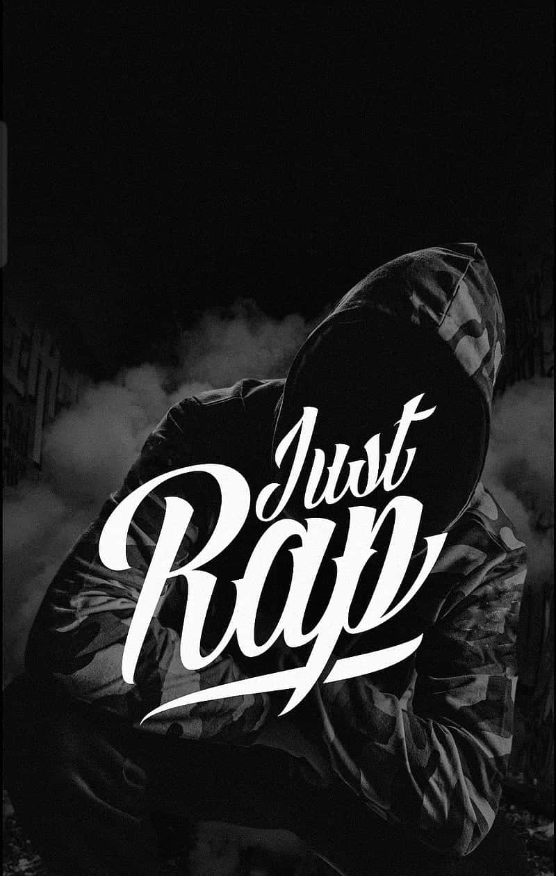 Download Just Rap Black And White Image Of A Man In A Hoodie Wallpaper