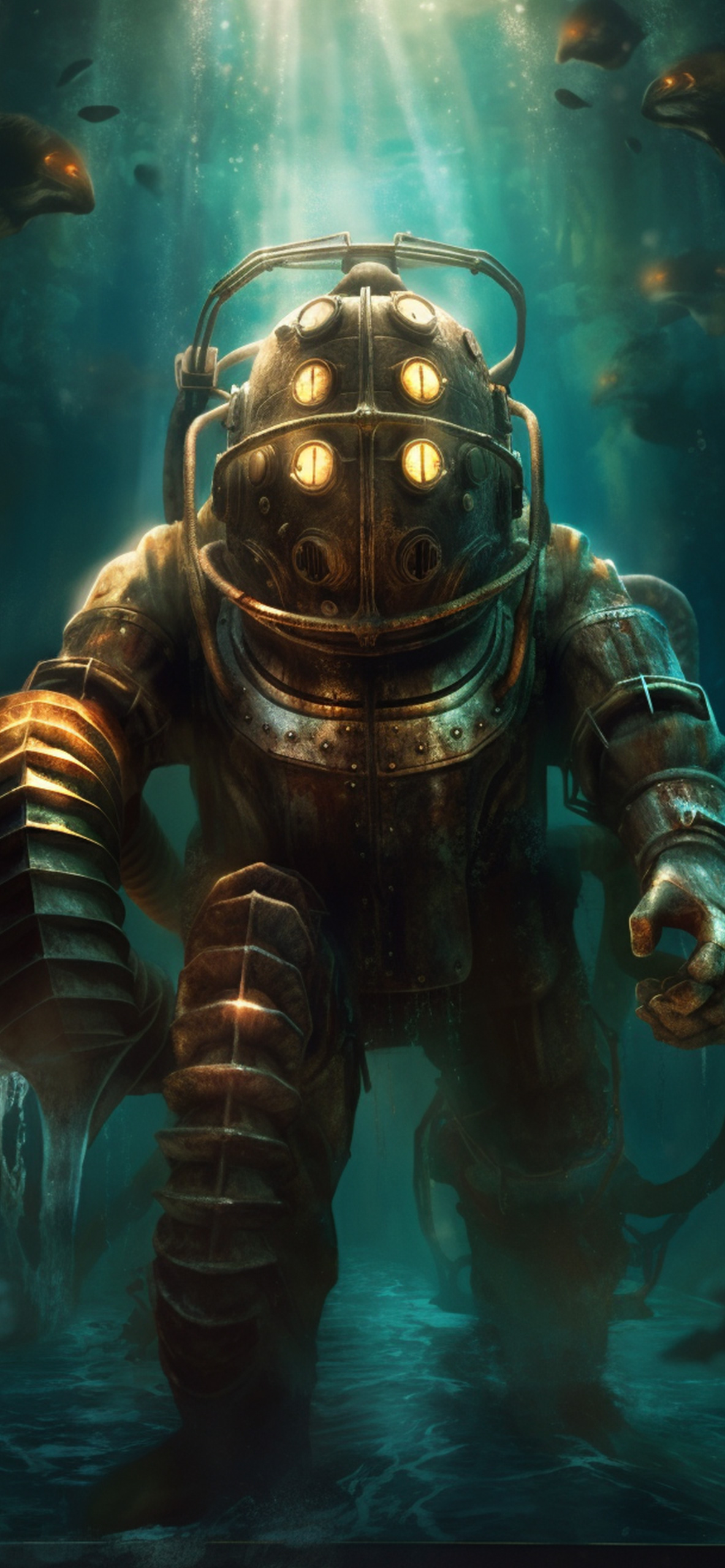 Bioshock Big Daddy Art Wallpaper Wallpaper iPhone