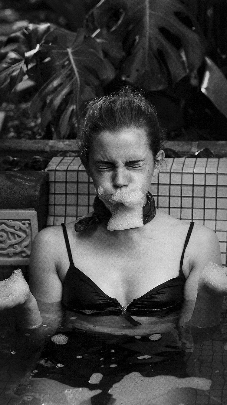 iPhone 6 wallpaper. emma watson bw dark girl actress