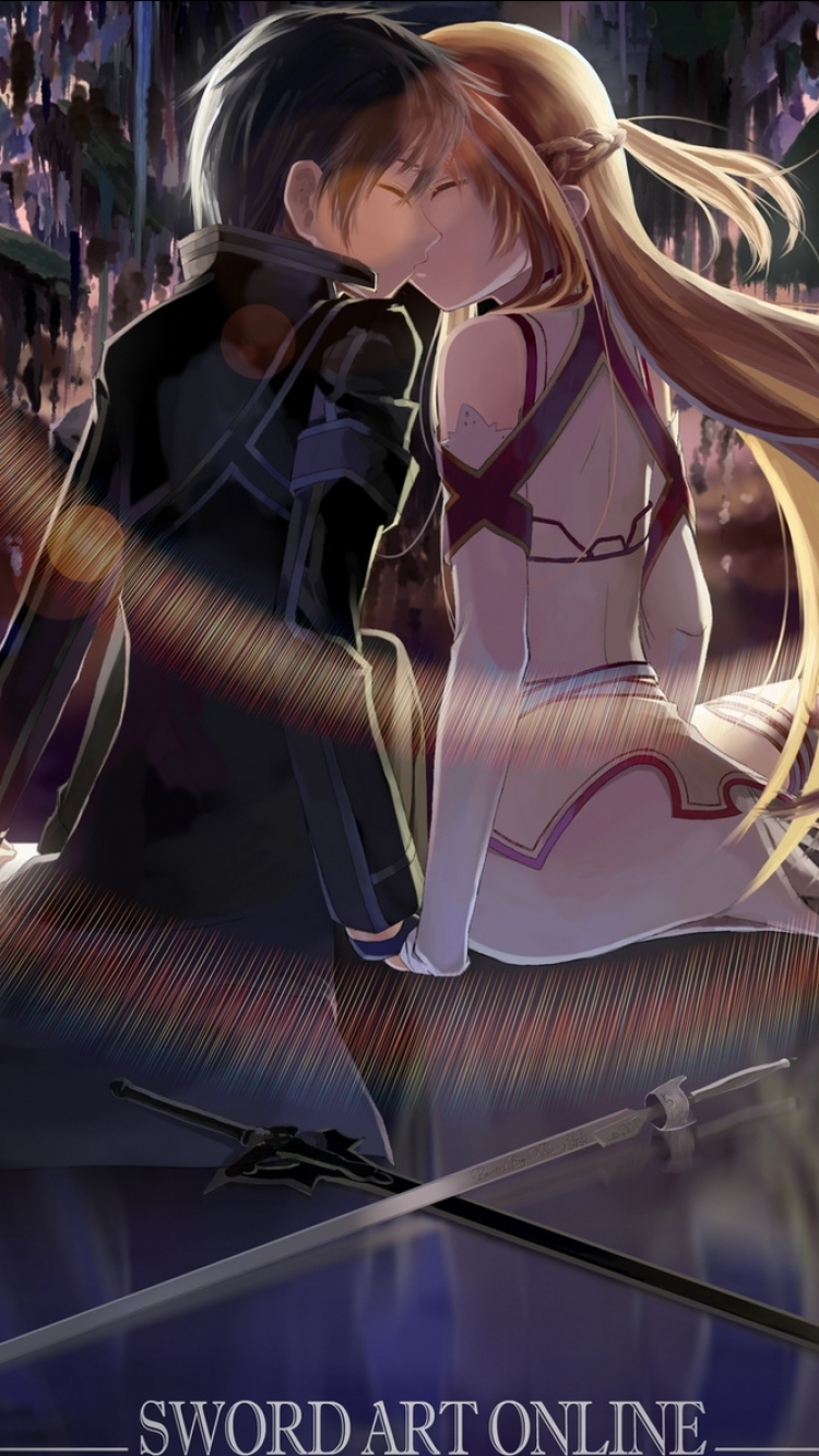Mobile wallpaper: Anime, Sword Art Online, Sword, Asuna Yuuki, Kirito (Sword Art Online), Kazuto Kirigaya, 1086368 download the picture for free