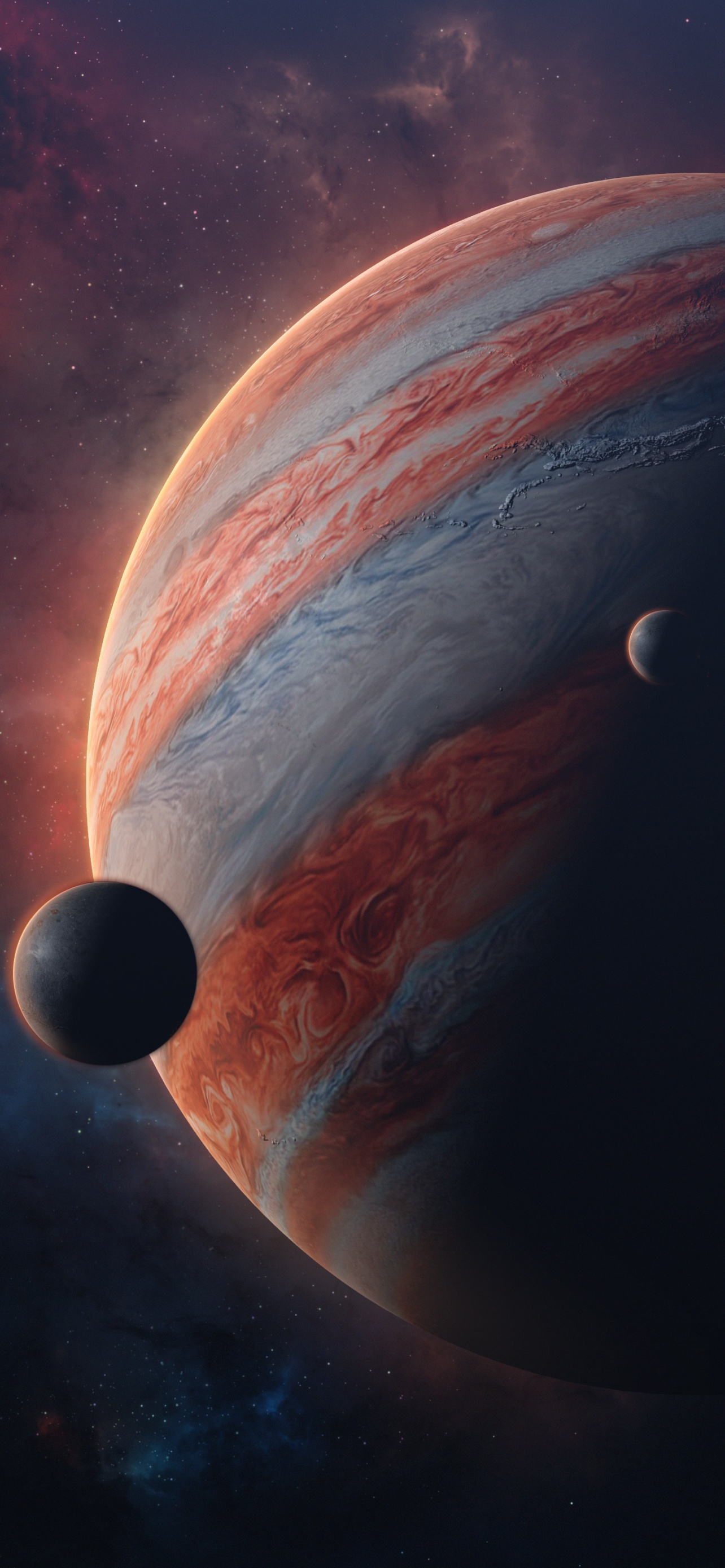 Jupiter Wallpaper 4K, Moons of, Solar system, Planet