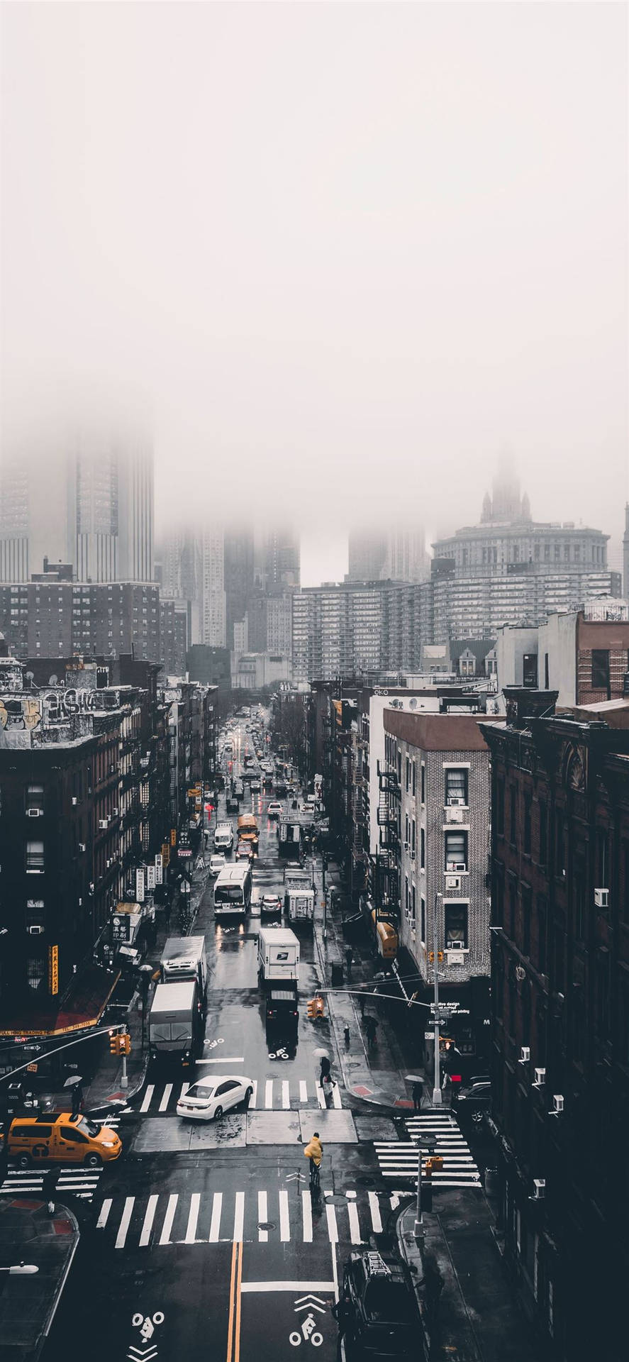 Download Foggy City iPhone 12 Wallpaper