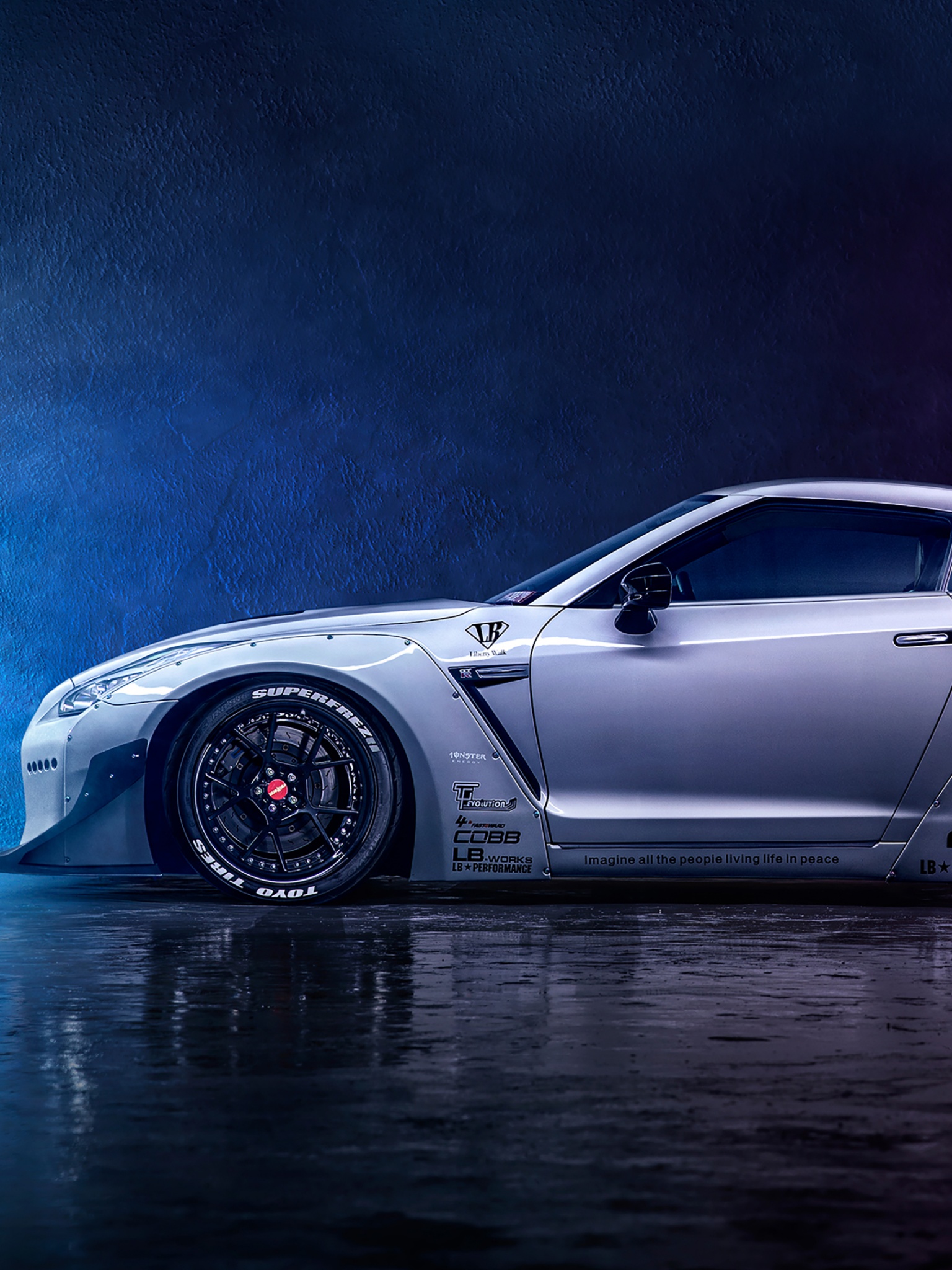Nissan GT R Wallpaper 4K, Neon, Digital Art, Smoke