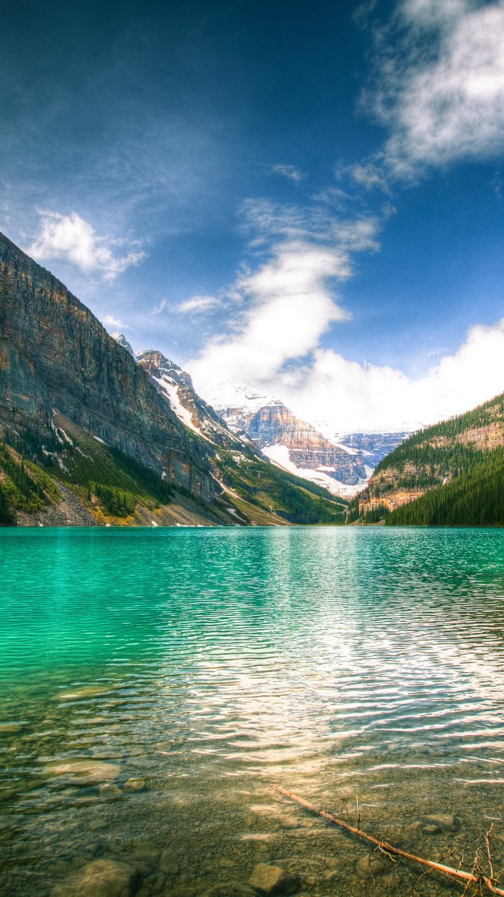 Wallpaper Lake Louise, 5k, 4k wallpaper, Canada, National Park, Banff, glacial lake, vacation, holiday, travel, mountain, forest, beach, sky, Nature