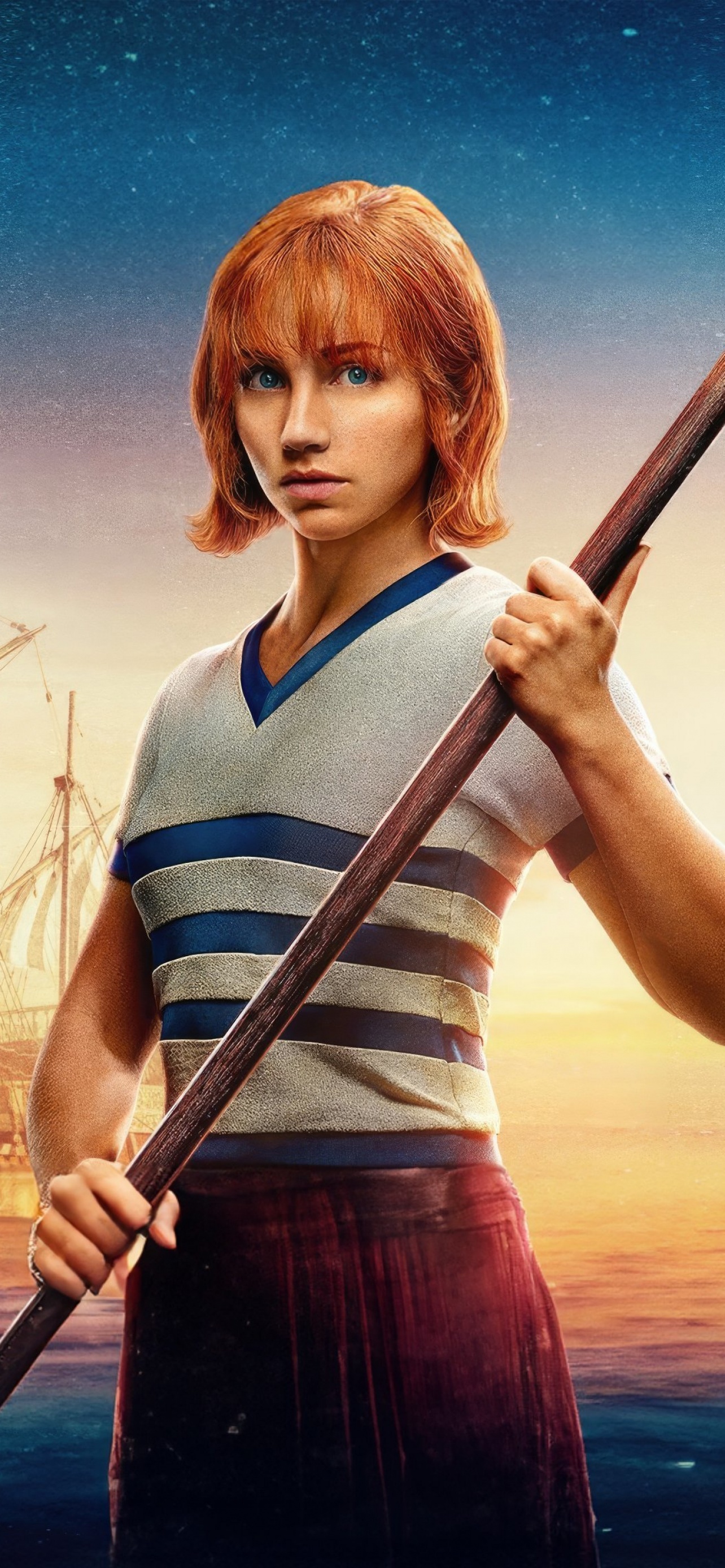 Emily Rudd Wallpaper 4K, Nami, One Piece, Netflix series