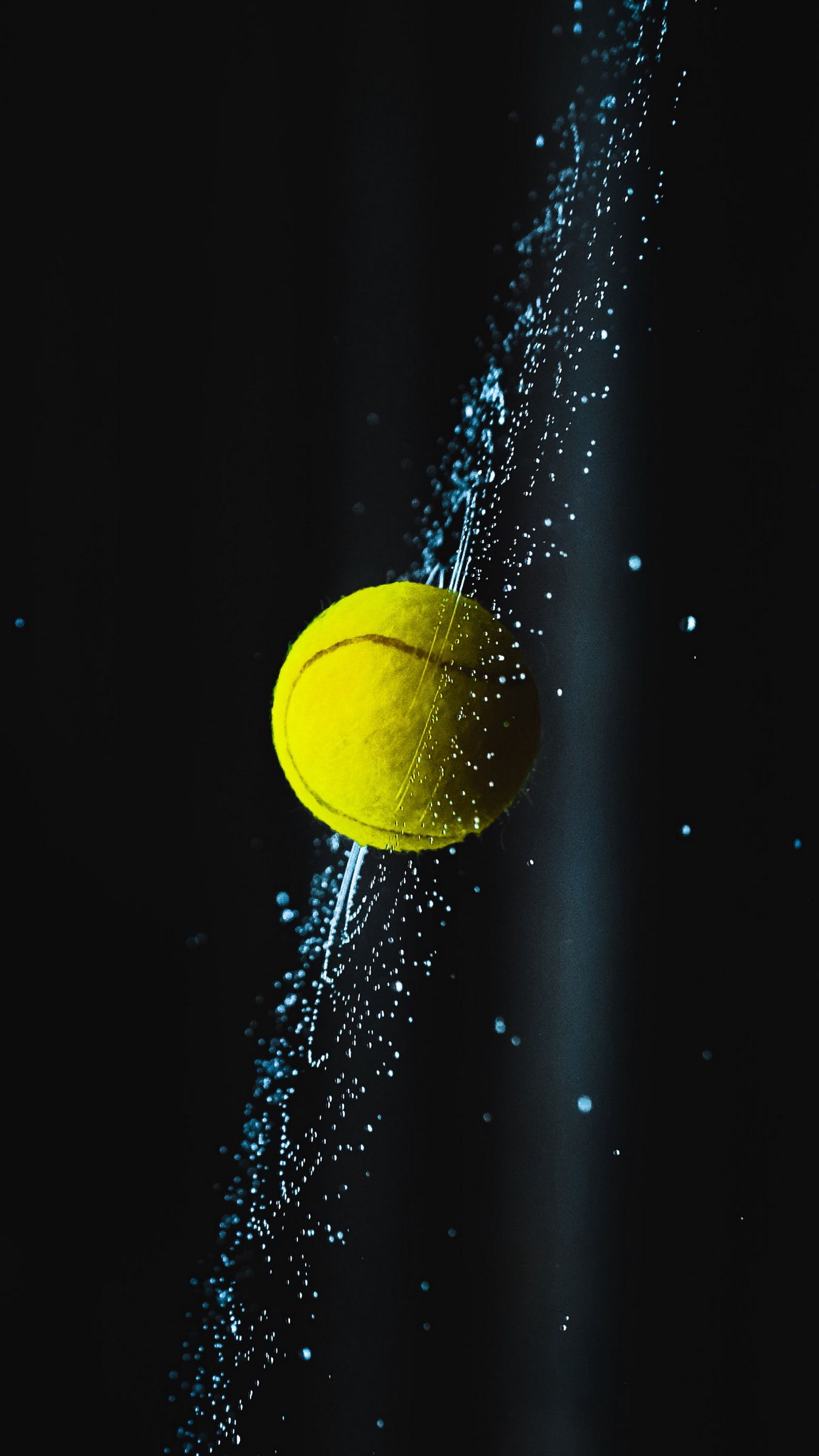Download wallpaper 1350x2400 tennis ball, ball, spray, tennis iphone 8+/7+/6s+/for parallax HD background
