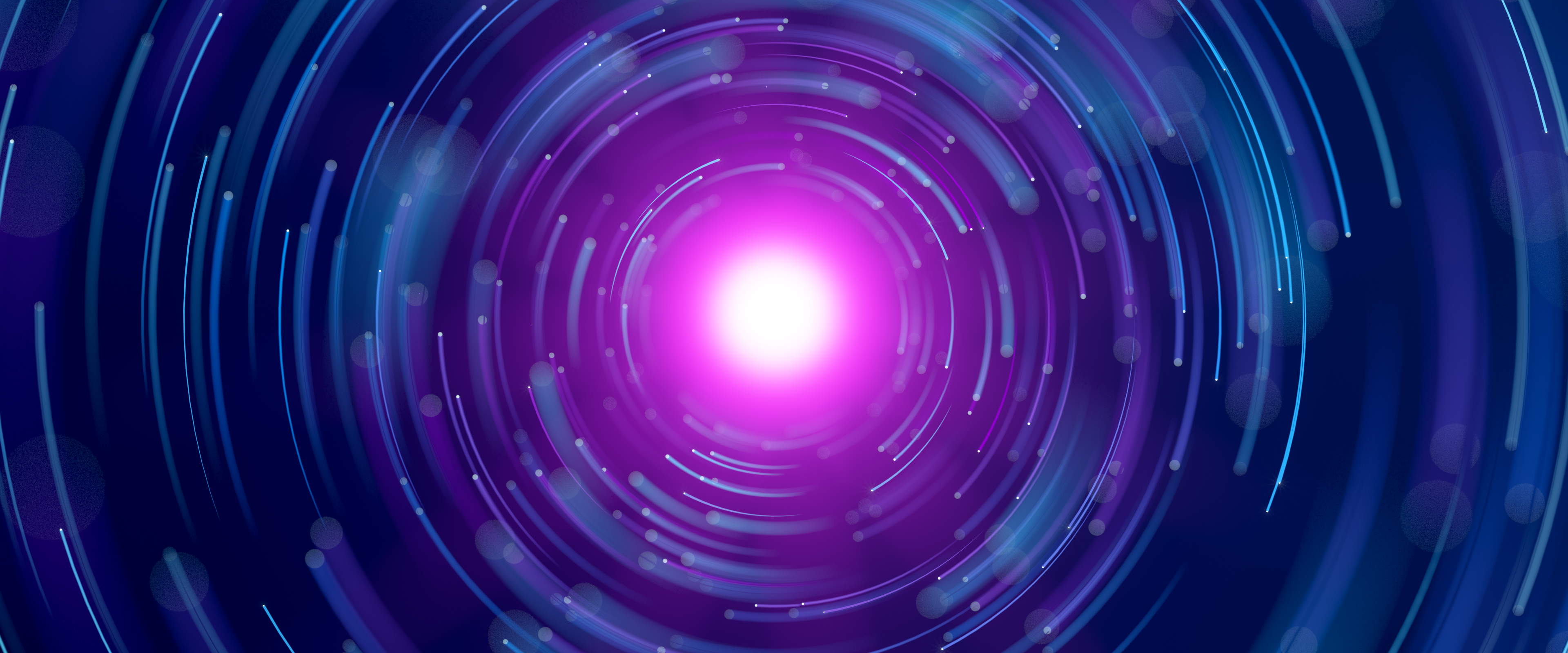 Spiral Wallpaper 4K, Glowing, Purple, Circles, Blue