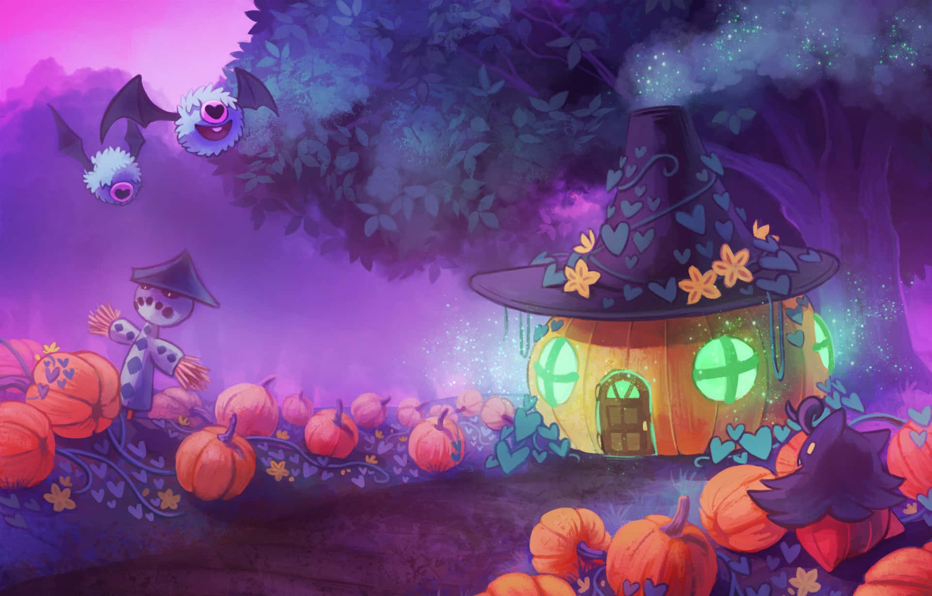 Download Pokemon Halloween House Wallpaper