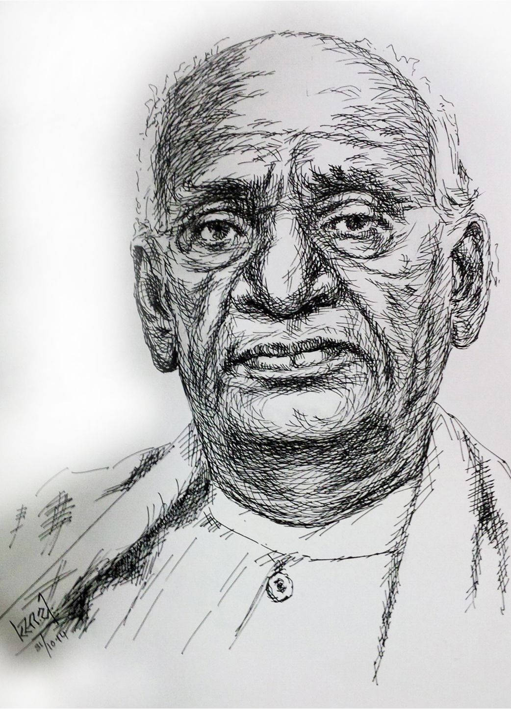 Download Artistic Representation of Sardar Vallabhbhai Patel Wallpaper