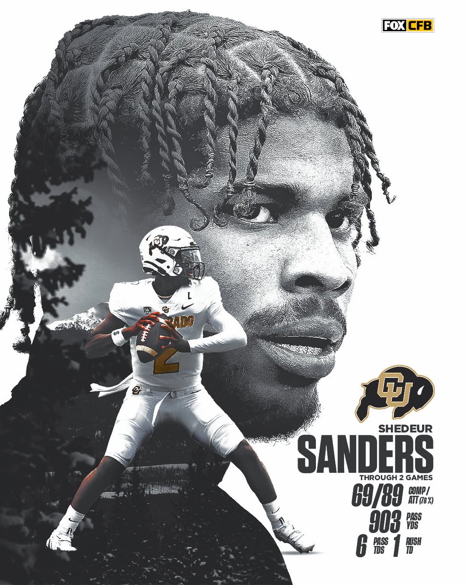 FOX College Football Two Games With Shedeur Sanders Has Been Nothing But Impressive 69 89 Pass Yards Total TDs