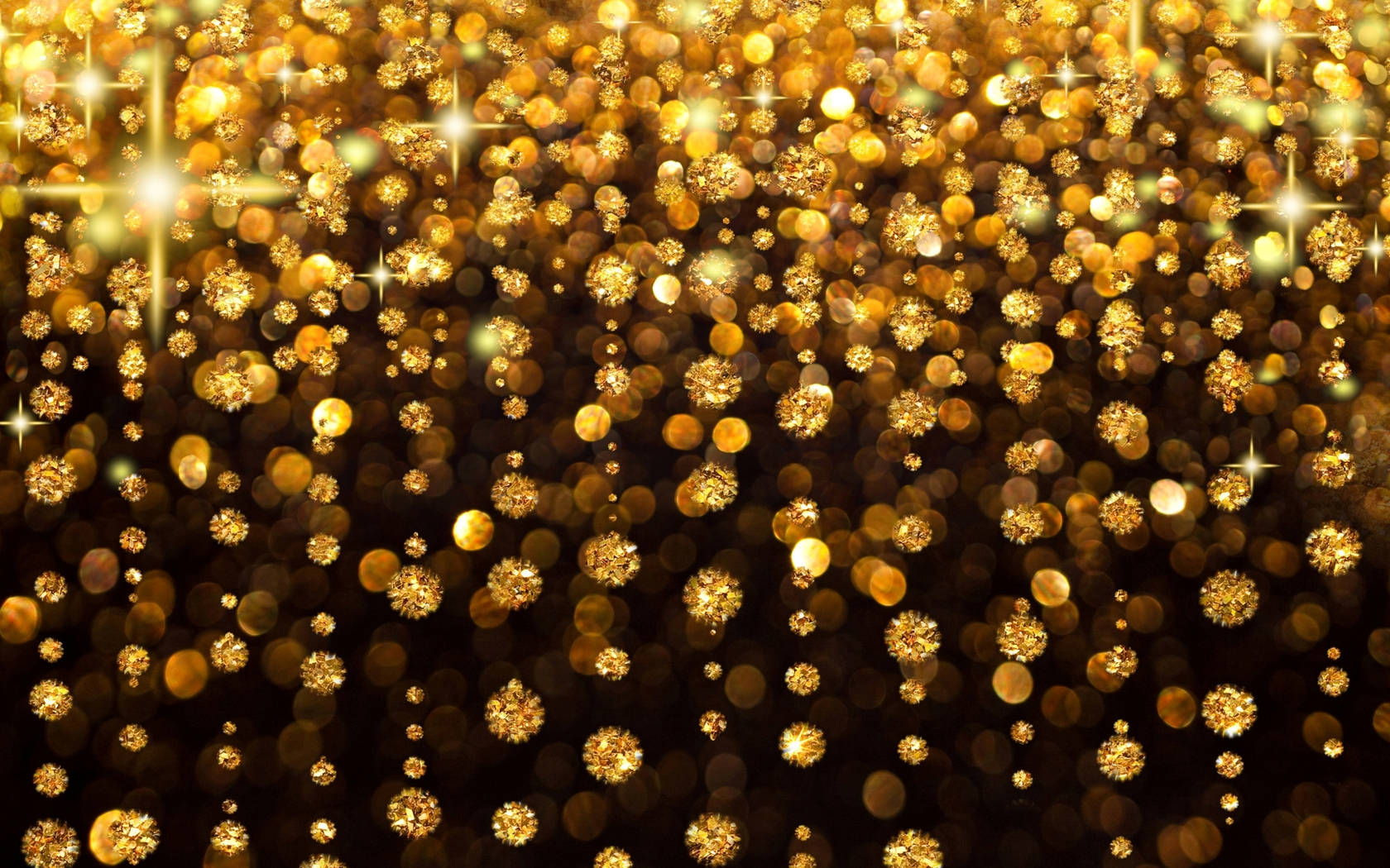 Download Sparkly Gold Rain Effects Wallpaper