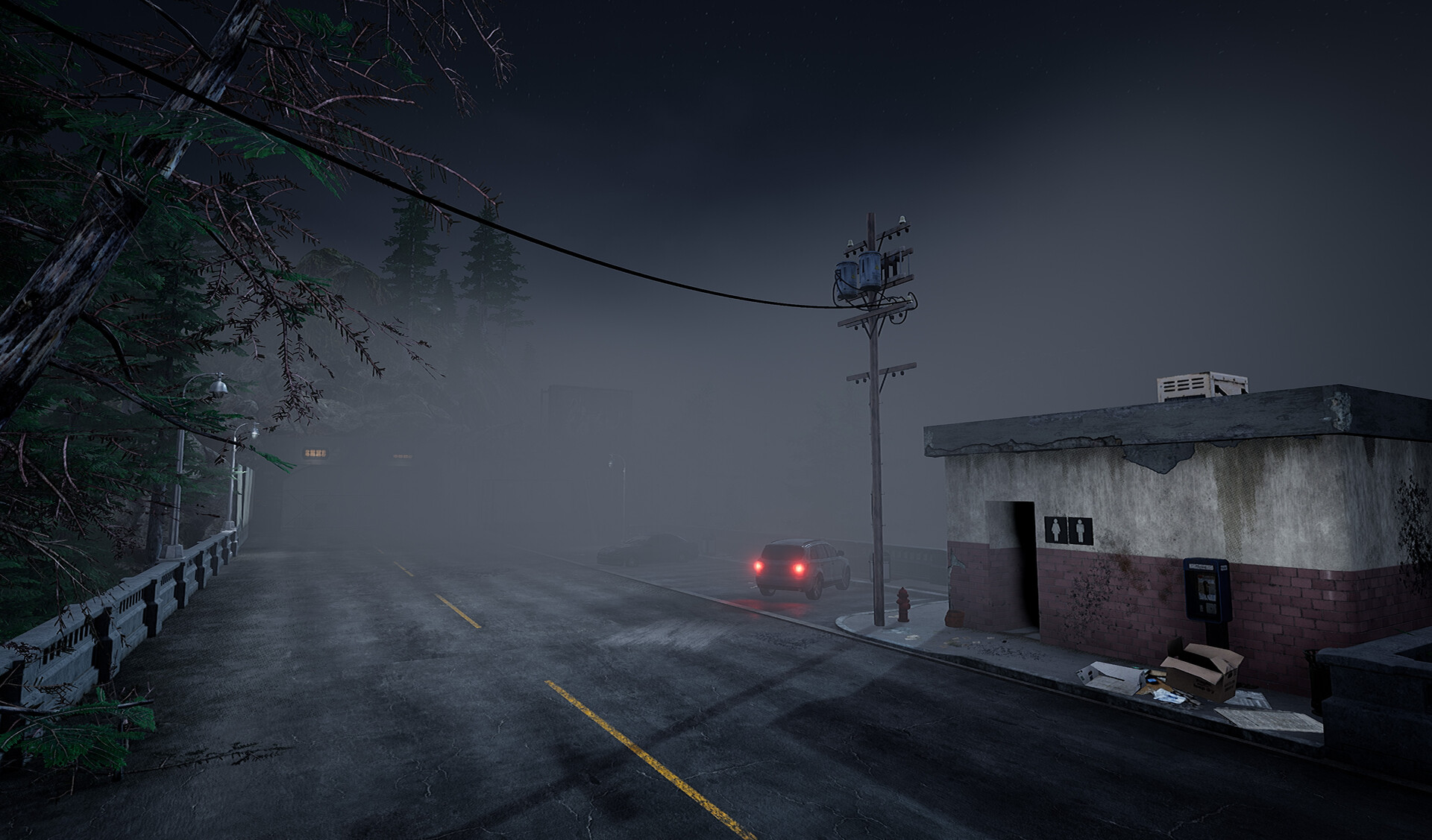 Silent Hill 2. remake road scene UE4