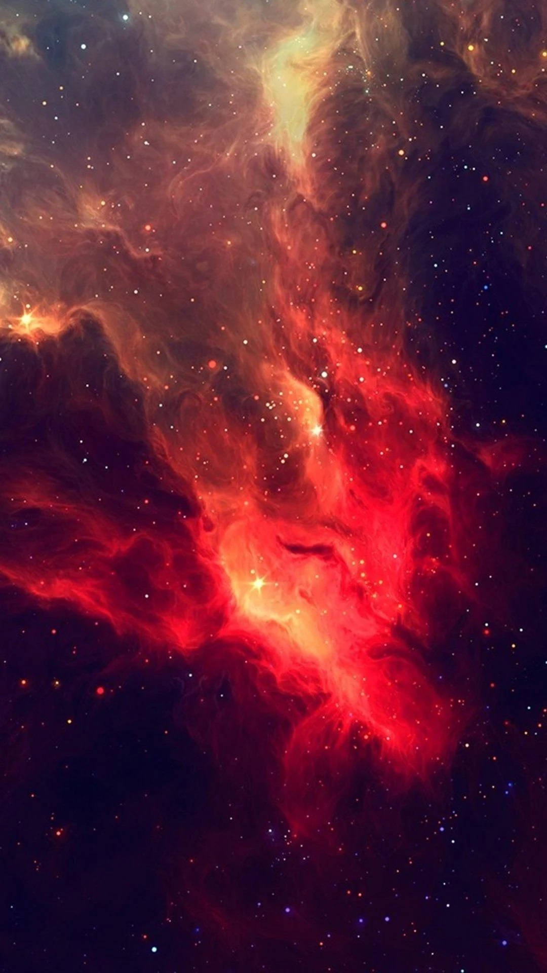 Magical Galaxy Red iPhone Wallpaper