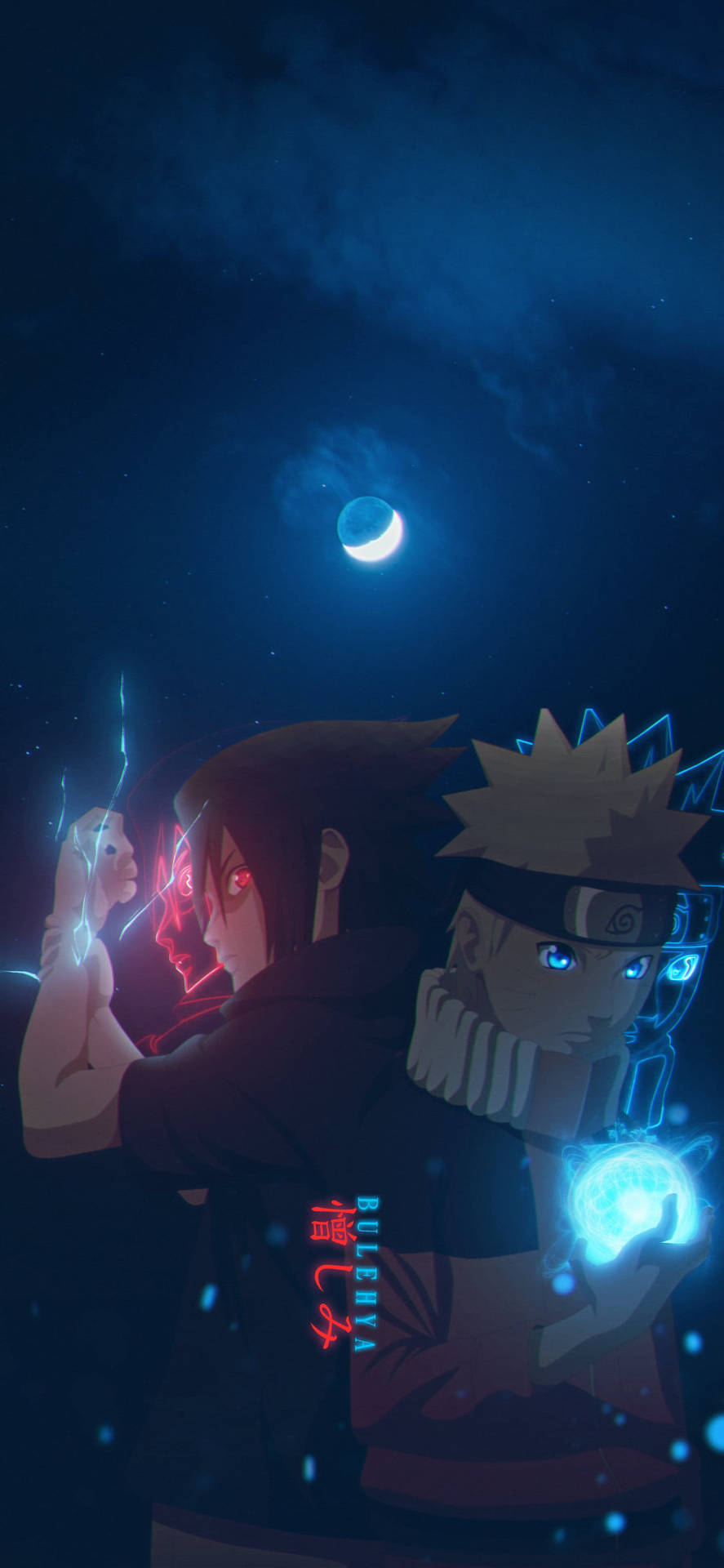 Download Sasuke Back To Back Naruto Mobile 4K Wallpaper
