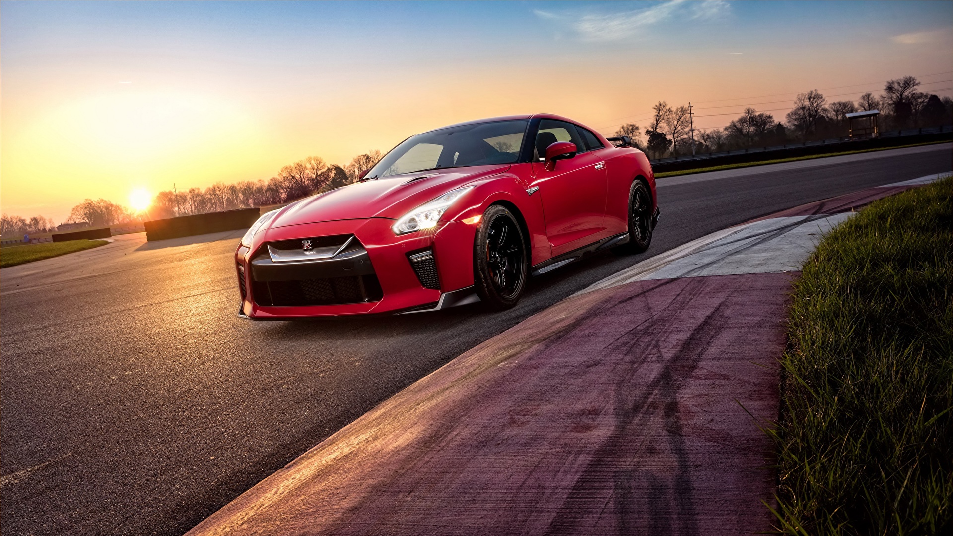 Desktop Wallpaper Nissan GTR Track Edition 2017 Red Cars 1920x1080