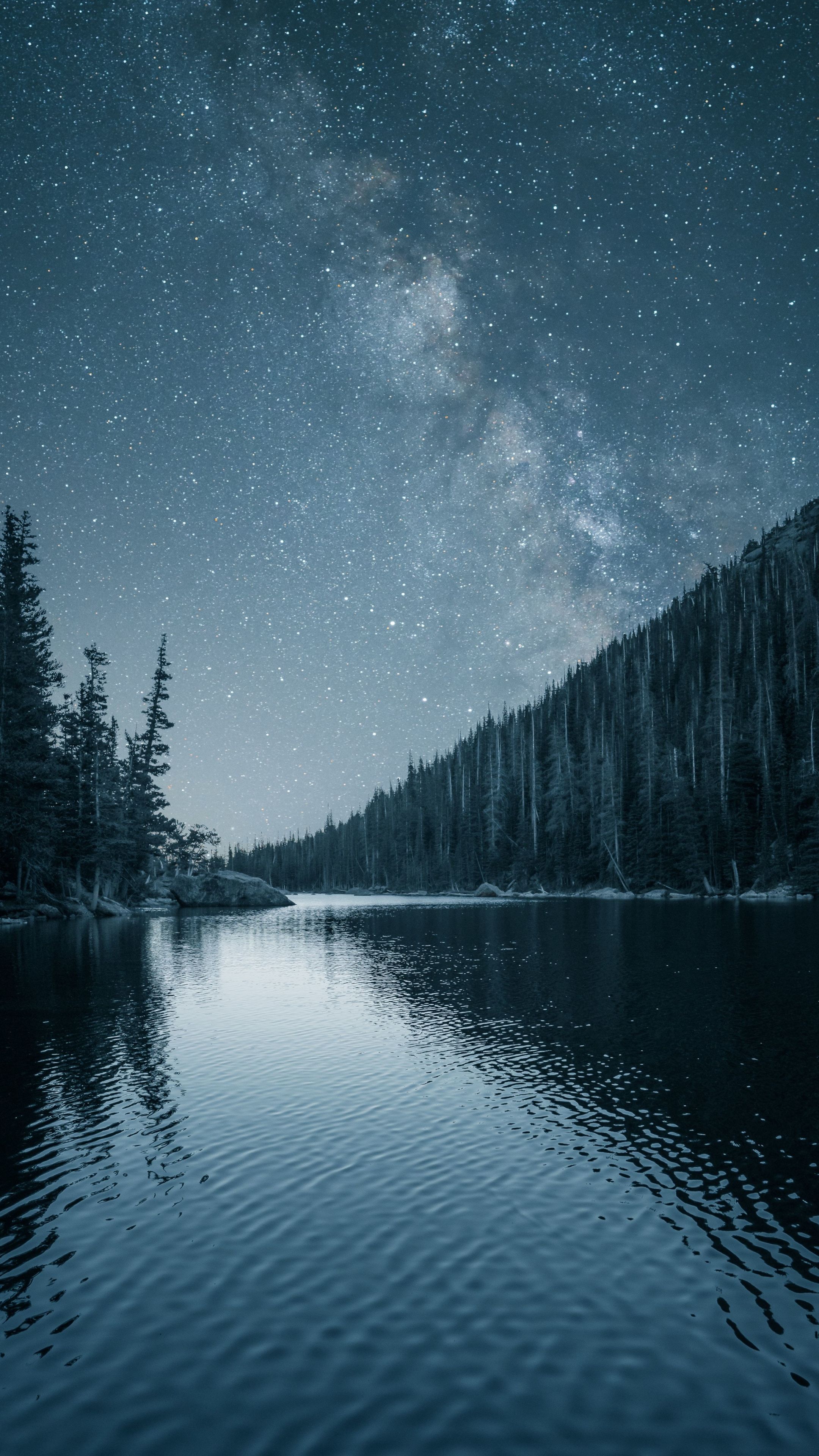 Night out, lake, forest, nature wallpaper. Dark iphone background, Forest wallpaper iphone, Nature wallpaper