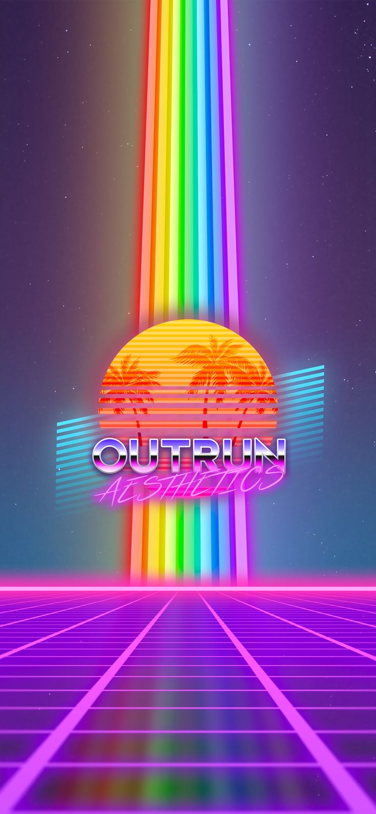 Outrun Aesthetics Phone Wallpaper I Just Finished!, outruns aesthetic wallpaper, Neon wallpaper, Phone wallpaper